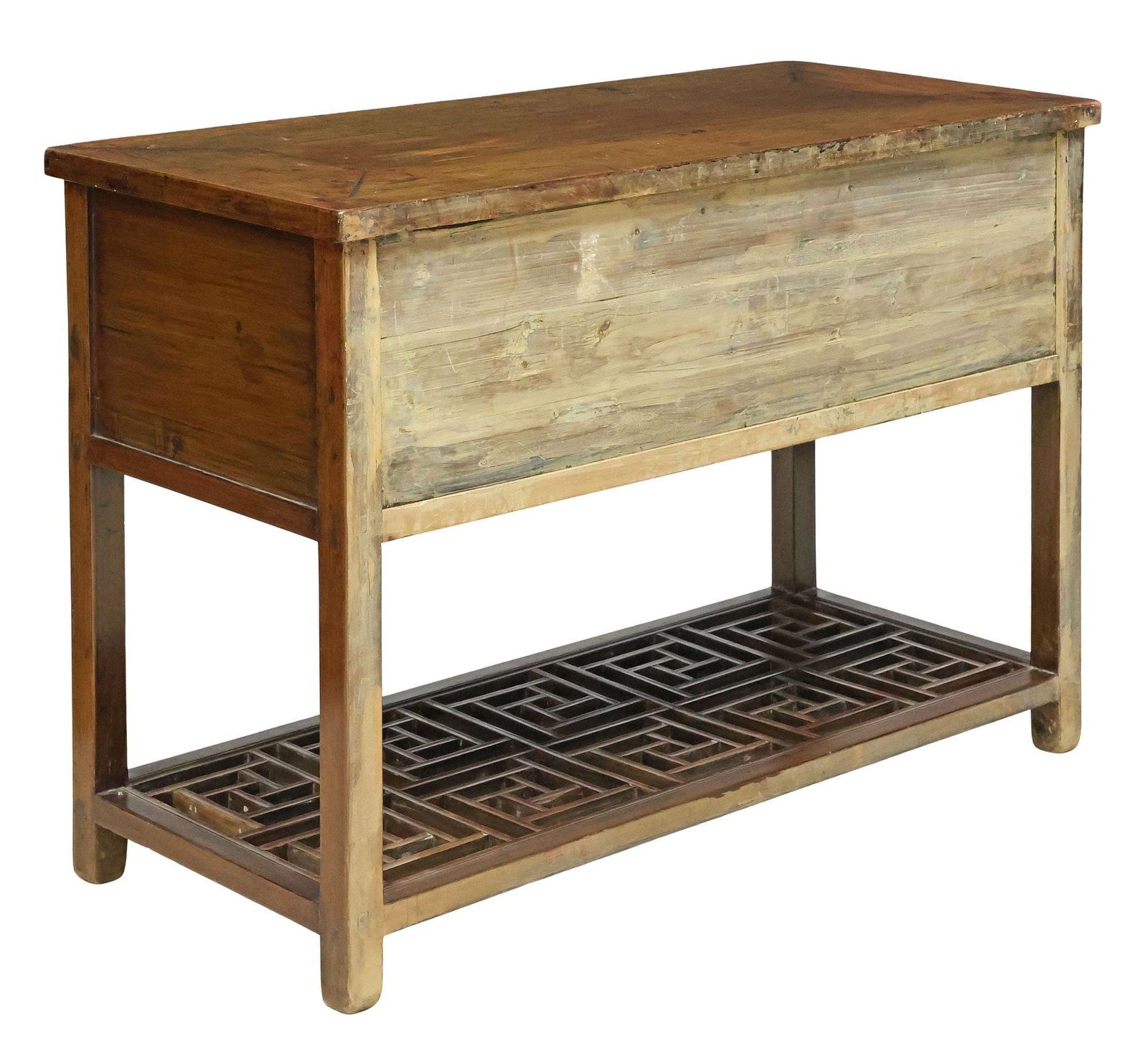 CHINESE RECTANGULAR ELM 5-DRAWER CONSOLE TABLE - 5