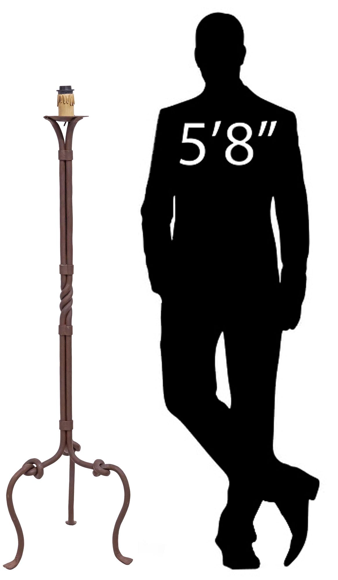 ITALIAN WROUGHT IRON SINGLE-LIGHT FLOOR LAMP (1 of 6)