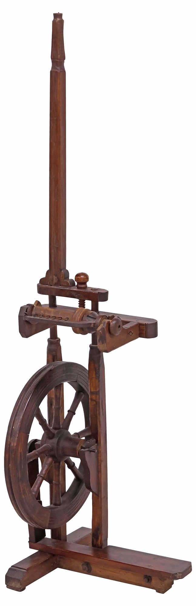 ANTIQUE UPRIGHT CASTLE SPINNING WHEEL NOW AS 1-LIGHT FLOOR LAMP (1 of 6)