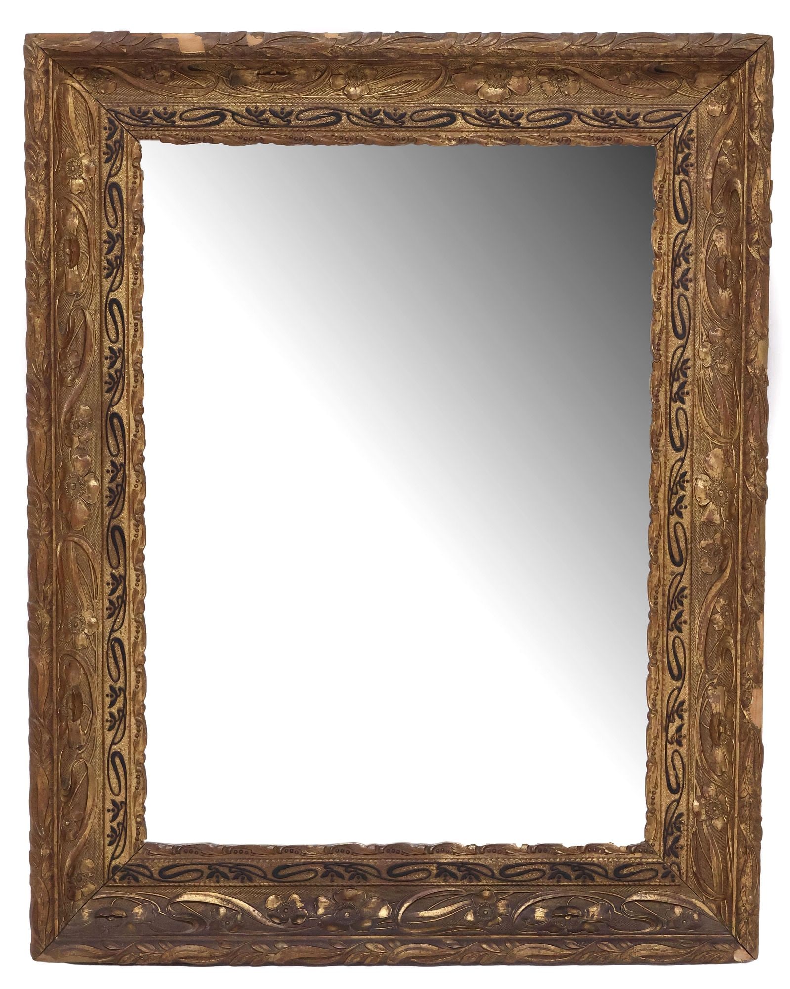 ITALIAN ART NOUVEAU PERIOD GILT-PAINTED WALL MIRROR (1 of 3)