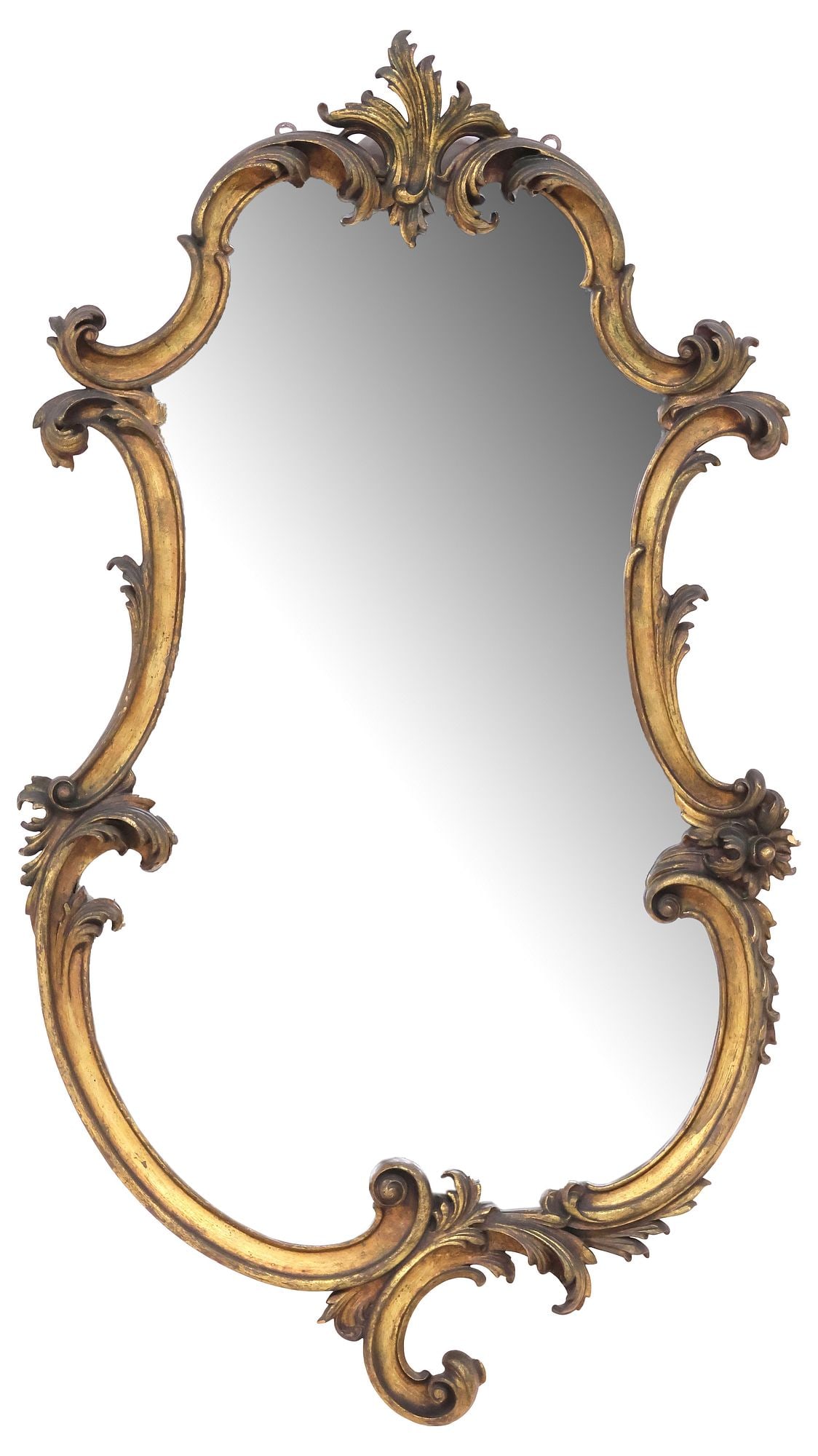 LOUIS XV STYLE GILT-PAINTED CARVED WOOD WALL MIRROR (1 of 3)
