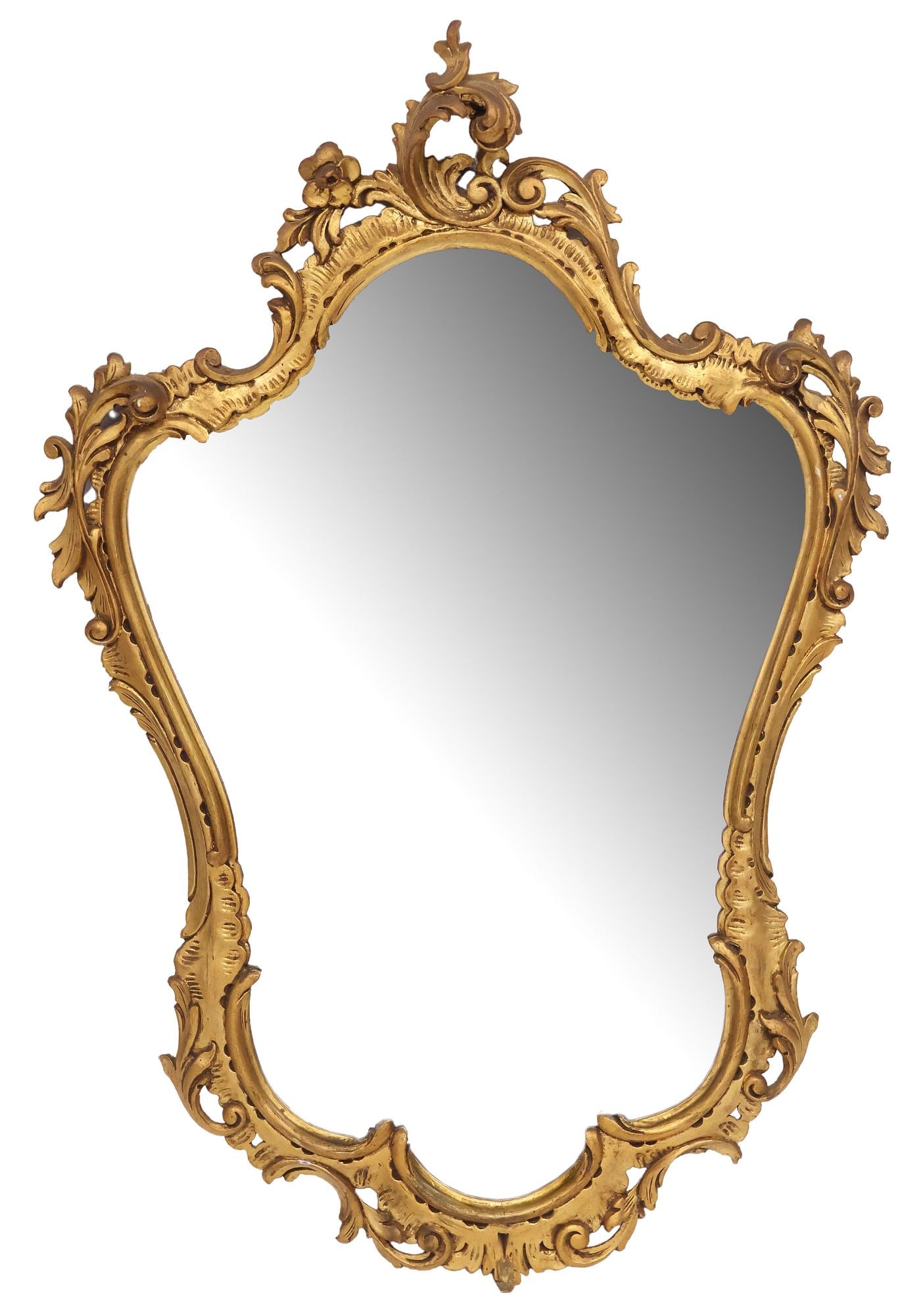 ITALIAN FLORENTINE SCROLLED GILT WALL MIRROR (1 of 3)