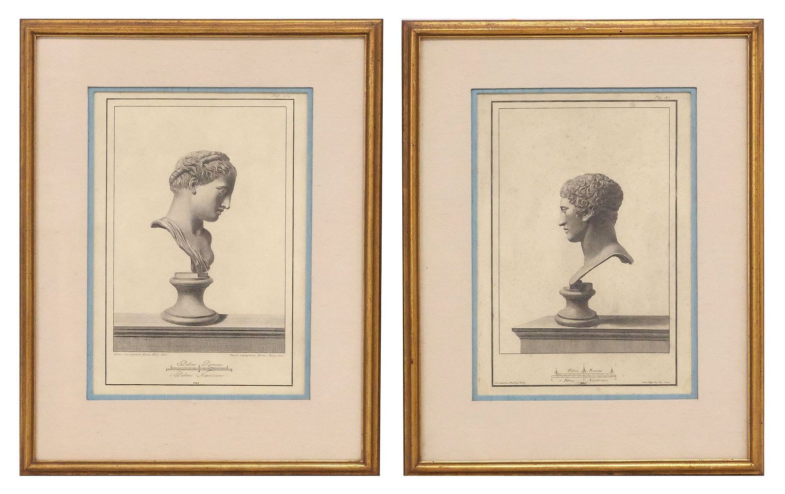 (2) AFTER GIACOMO CASANOVA (D.1798) GRAND TOUR STYLE ENGRAVINGS, ROMAN BUSTS (1 of 7)