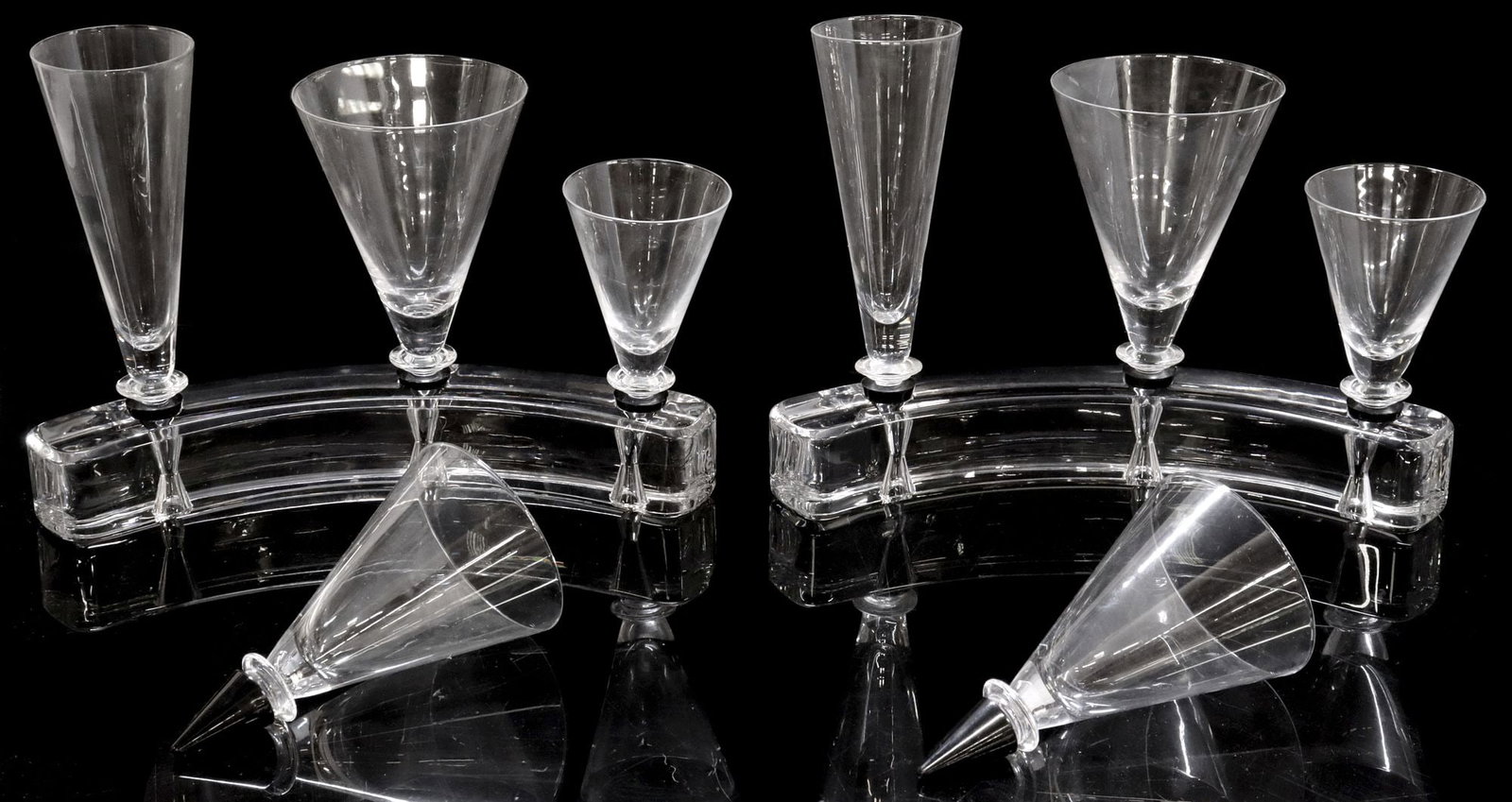 (10) DETOURS & COURDAETTE FOR CRYSTALLERIE ROYALES 'MUSKETEERS' DRINKWARE, 2 SETS