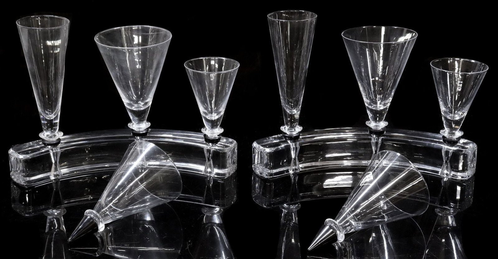 (10) DETOURS & COURDAETTE FOR CRYSTALLERIE ROYALES 'MUSKETEERS' DRINKWARE, 2 SETS (1 of 7)