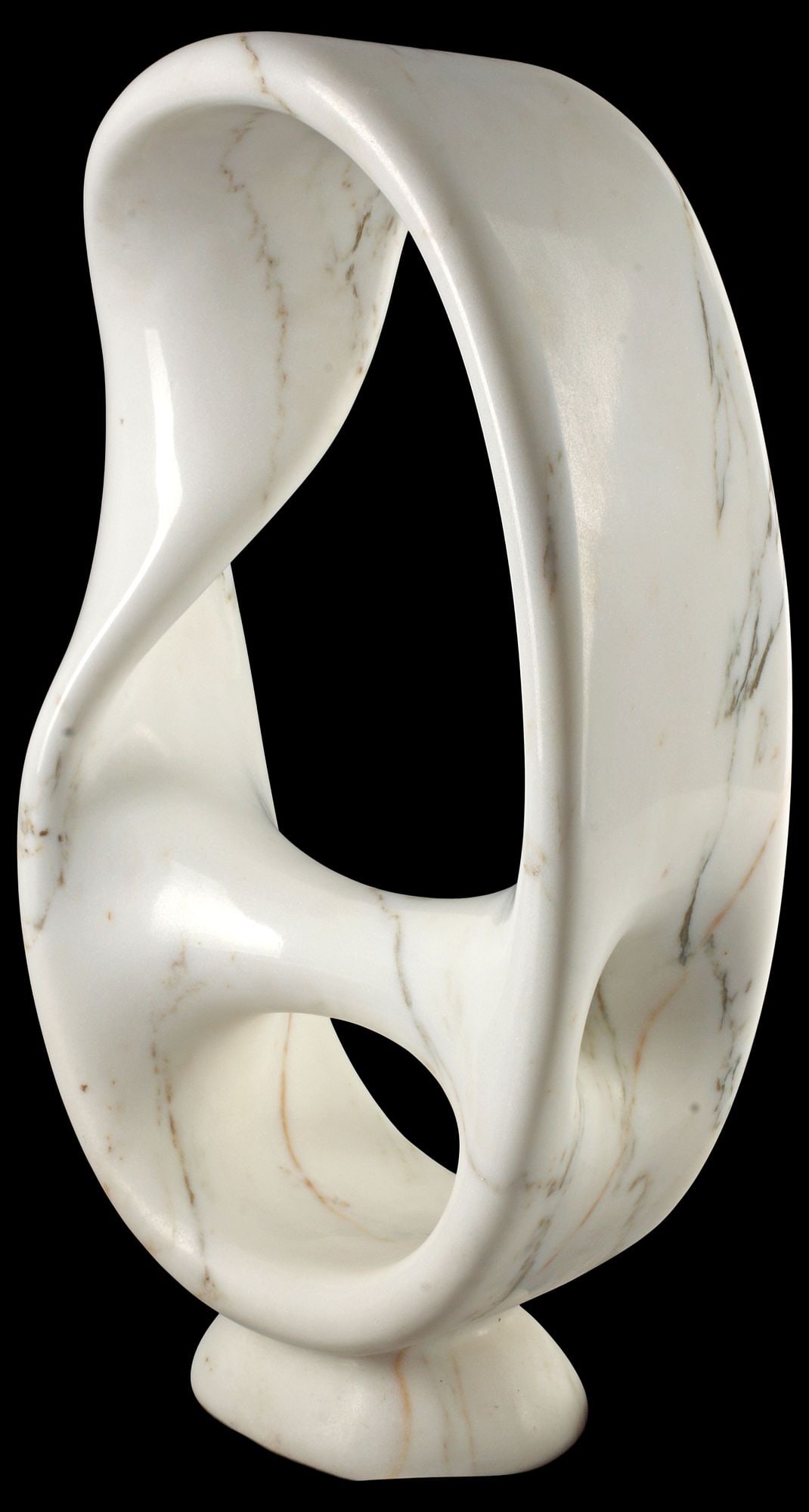 CARVED CARRARA MARBLE ABSTRACT SCULPTURE, 23"H: Carved Carrara marble sculpture, Abstract Form, approx 23"h, 14"w, 6"d, 46lbs