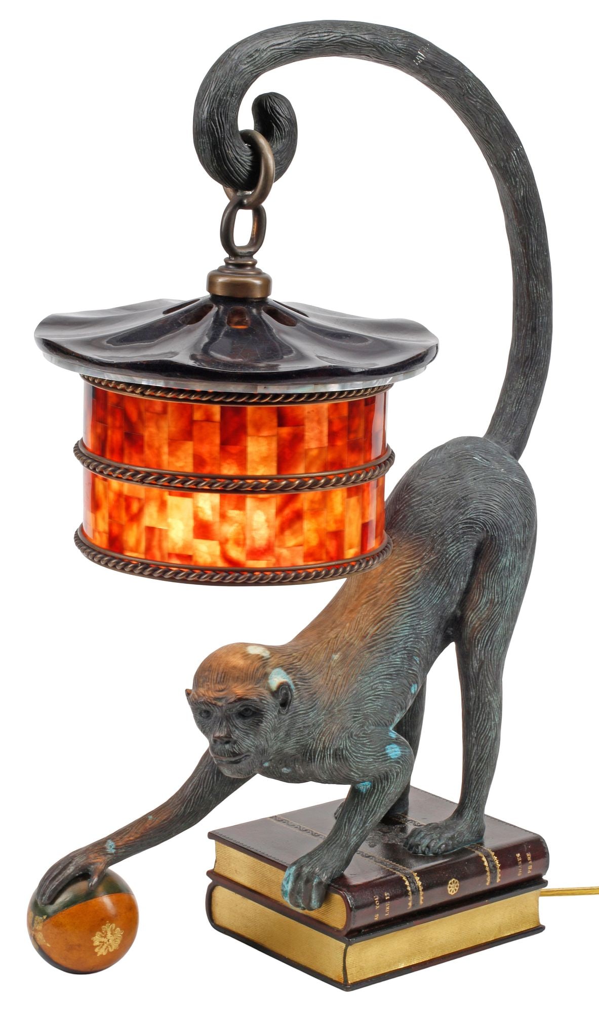 MAITLAND-SMITH WHIMSICAL MONKEY ON BOOKS 1-LIGHT TABLE LAMP (1 of 7)
