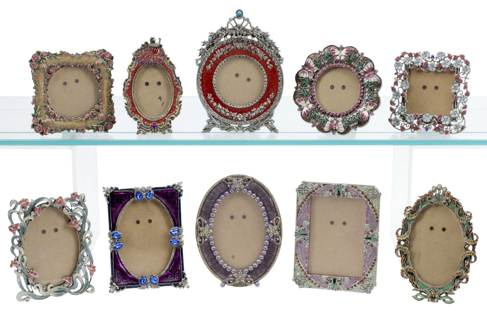 (10) DECORATIVE ENAMELED & 'JEWELED' PICTURE FRAMES (1 of 6)