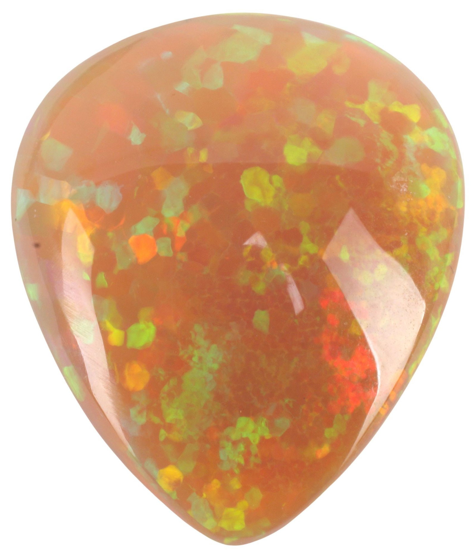 ESTATE UNMOUNTED PEAR-SHAPE OPAL GEMSTONE, 31.70CTS: Estate loose pear-shaped opal gemstone, approx 31.70cts, 6.4 grams **NOTE: ALL JEWELRY & COIN LOTS REALIZING OVER $1,000 MUST BE PAID BY BANK WIRE. STANDARD TREATMENTS ASSUMED ON ALL COLORED STONES**