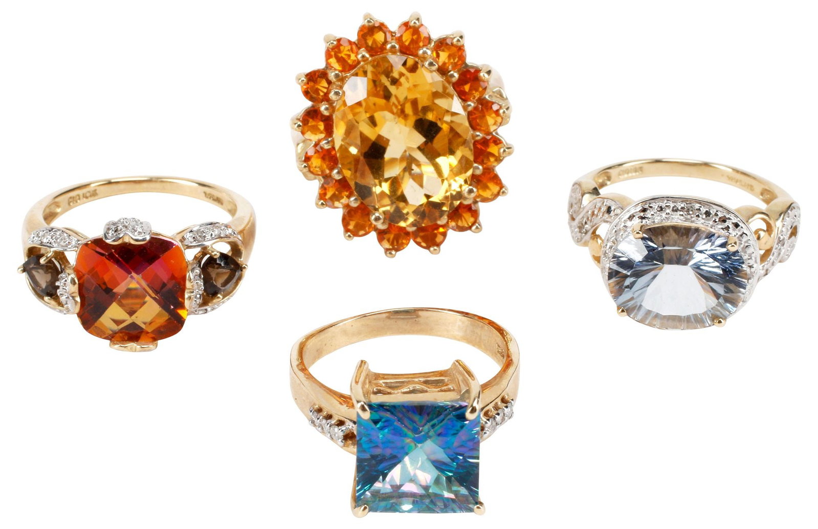 (4) ESTATE 10KT YELLOW GOLD & MULTI-GEMSTONE RINGS (1 of 7)