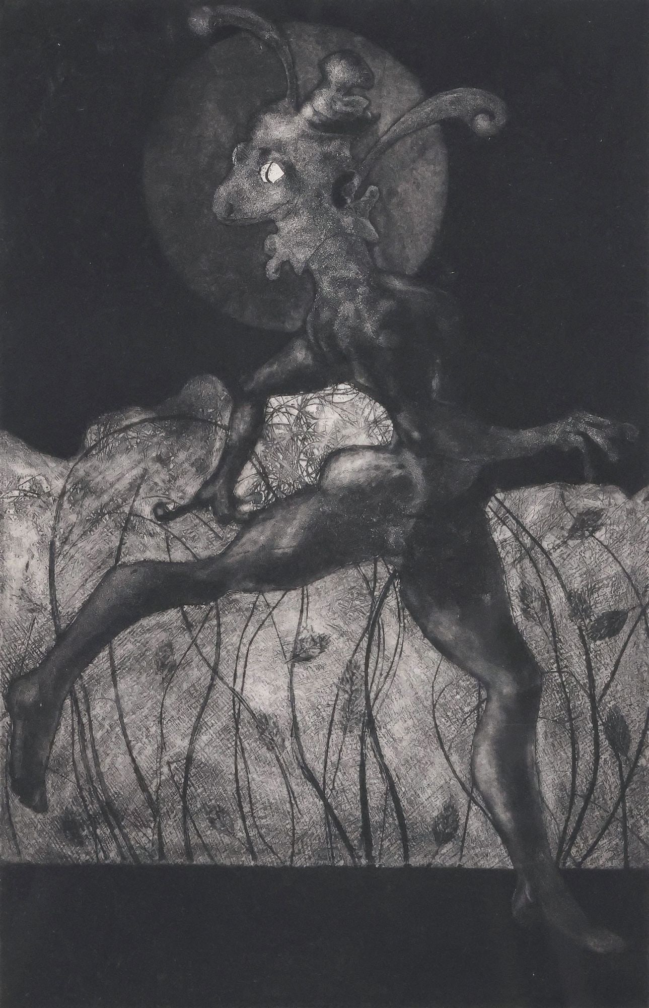 SANDRA BART HEIMANN (TEXAS, D.2015) MODERNIST ETCHING, RITUAL DANCE (1 of 4)