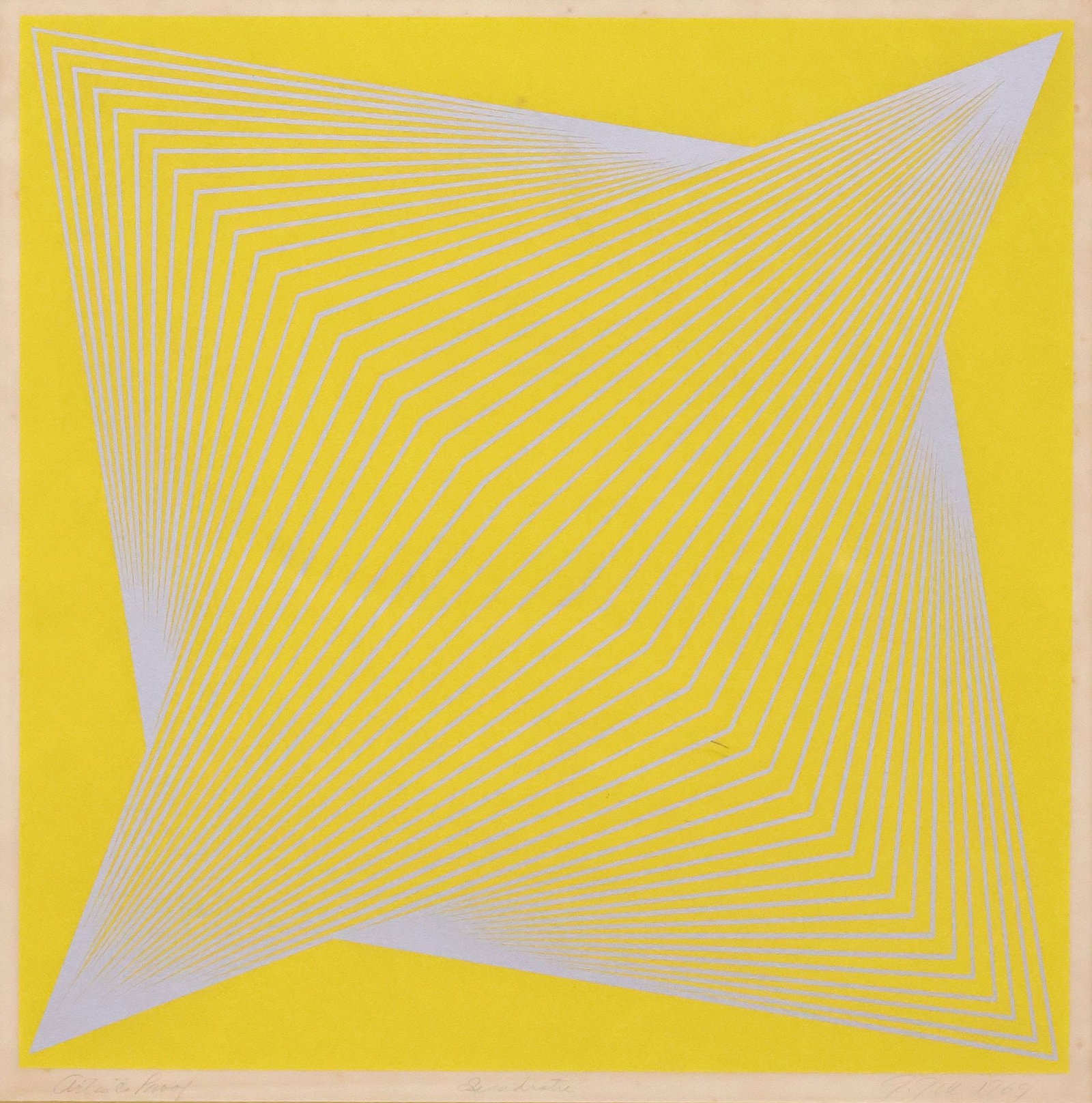 GENE GILL (AMERICAN, B.1933) OP ART ARTIST'S PROOF SERIGRAPH, 'QUADRATIC' (1 of 5)