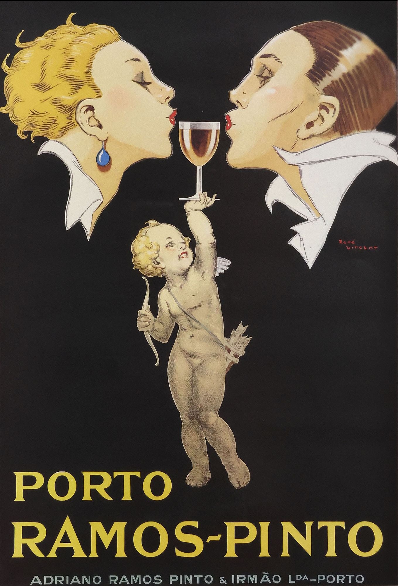 AFTER RENE VINCENT (FRENCH, D.1936) ART DECO WINE POSTER, 'PORTO RAMOS-PINTO' (1 of 4)