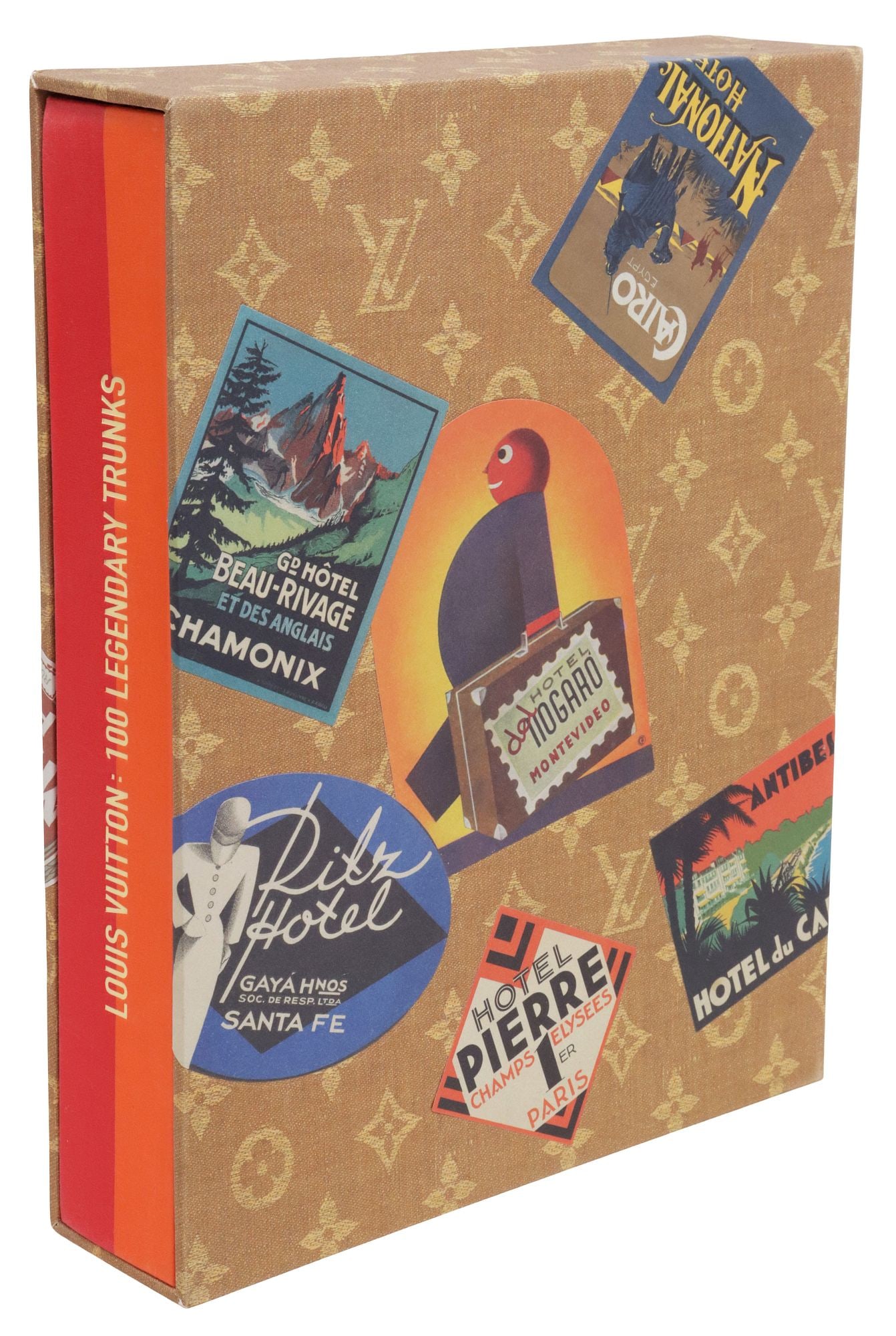 COFFEE TABLE DESIGNER BOOK: 'LOUIS VUITTON: 100 LEGENDARY TRUNKS': Coffee table designer book: "Louis Vuitton: 100 Legendary Trunks," by Pierre Leonforte and Eric Pujalet-Plaa, published by Abrams, copyright 2010, 496 pages, in monogram-printed case with faux travel 