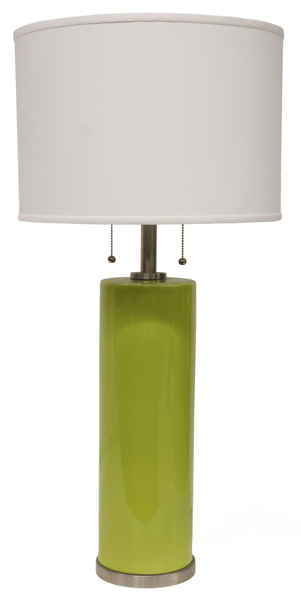 DESIGNER SHERLE WAGNER 'CYLINDRICAL' GLAZED CERAMIC 2-LT TABLE LAMP (1 of 7)