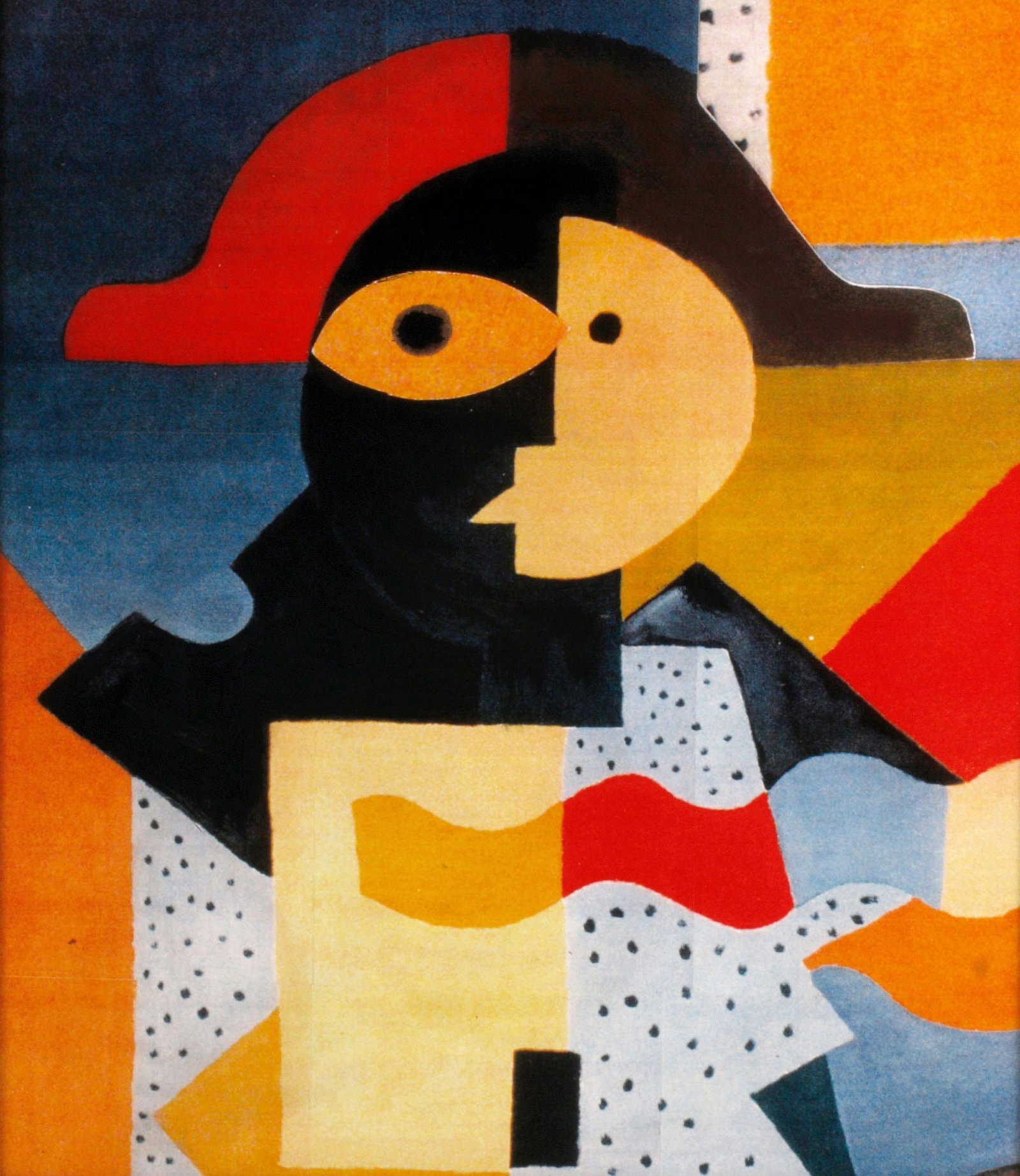 STEPHANIE SHULENBERGER (ATTRIB.) FRAMED PRINT, 'CUBIST MAN / HAT' (1 of 6)