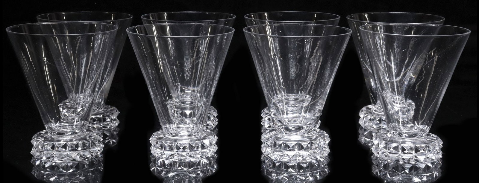 (8) FRENCH ST. LOUIS 'DIAMANT' CRYSTAL WATER GOBLETS (1 of 3)