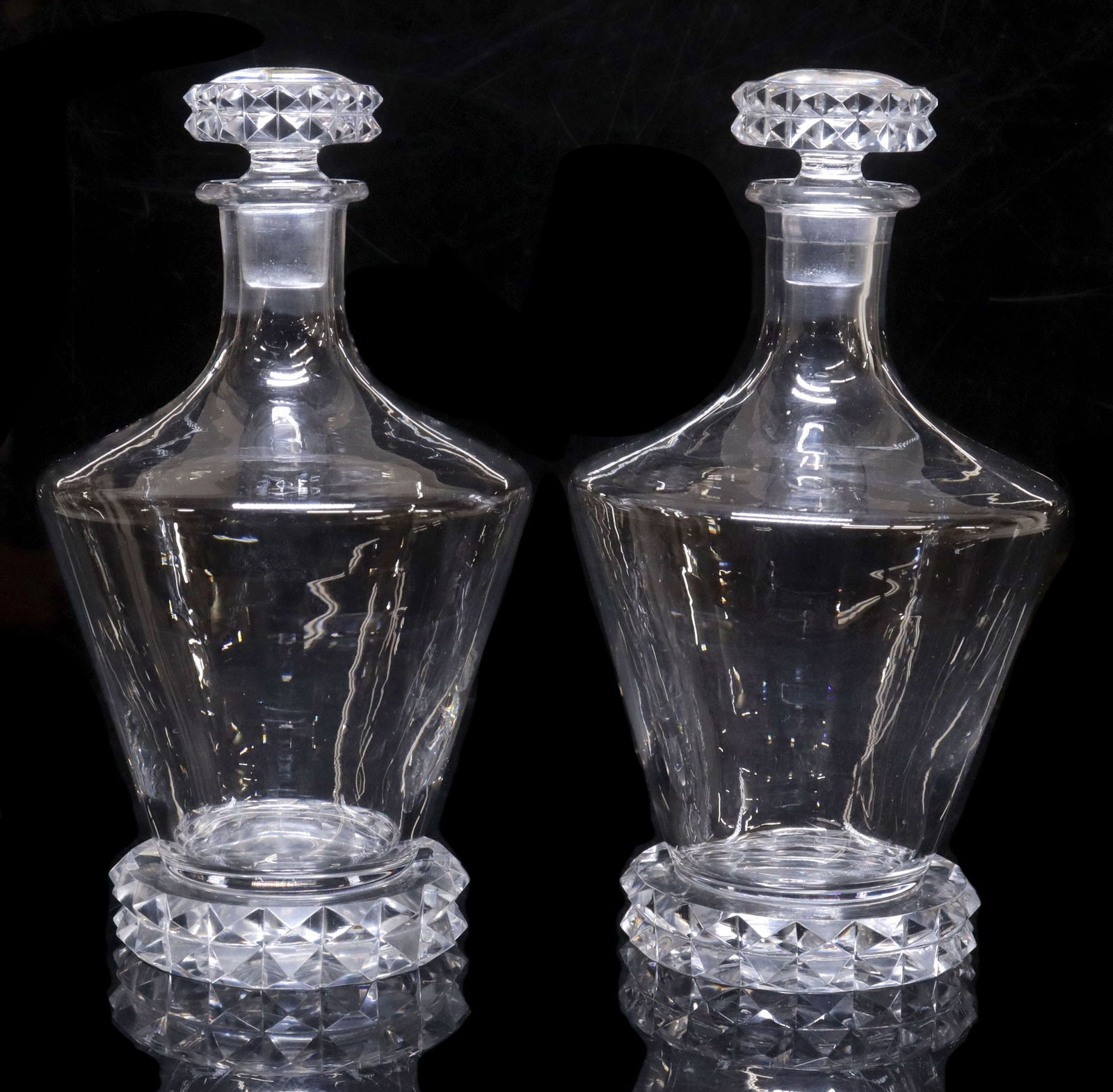 (2) FRENCH ST. LOUIS 'DIAMANT' CRYSTAL DECANTERS WITH STOPPERS (1 of 3)