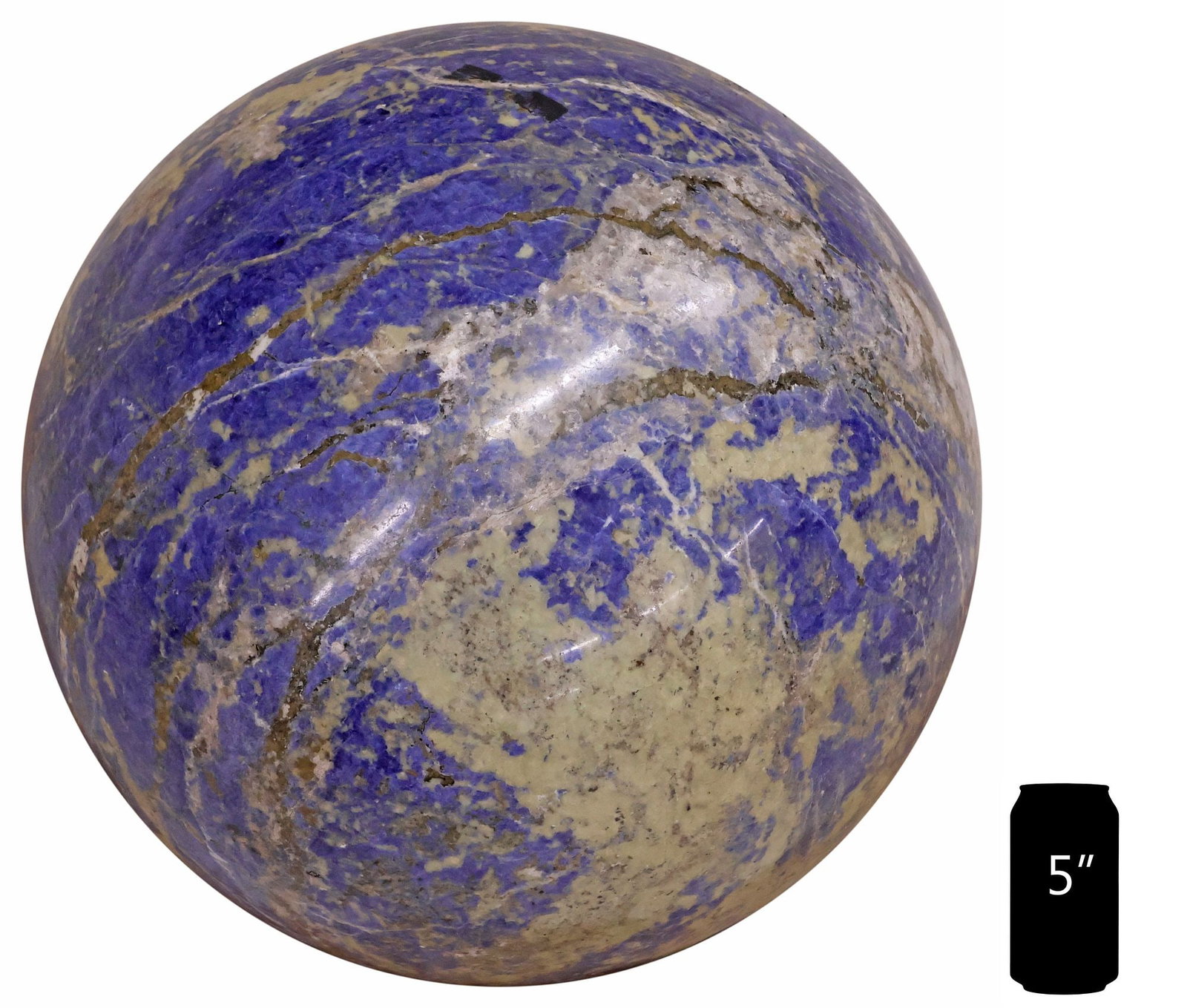 MONUMENTAL CASED GEOLOGICAL LAPIS LAZULI SPHERE, AFGHANISTAN (1 of 9)