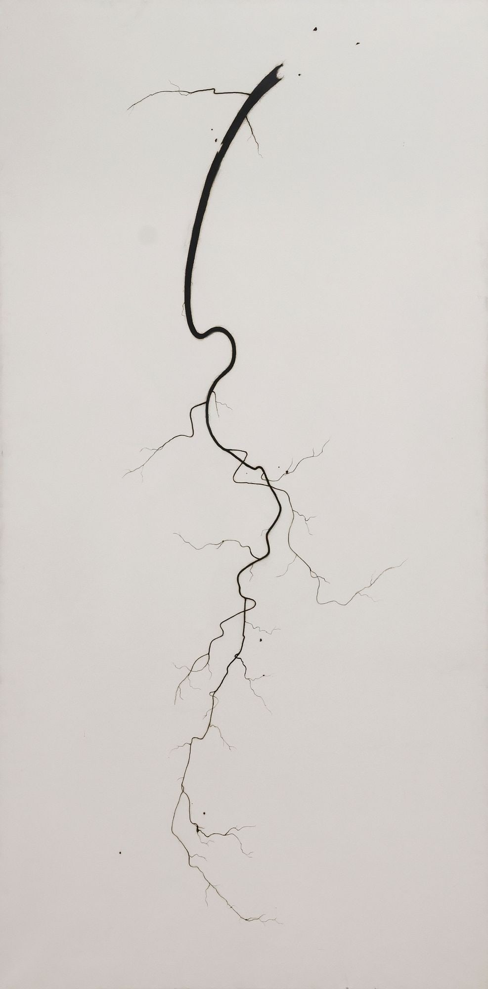 BRIAN BORRELLO (20TH C.) LARGE ABSTRACT PAINTING, 'ROOT,' 84" X 42" (1 of 4)