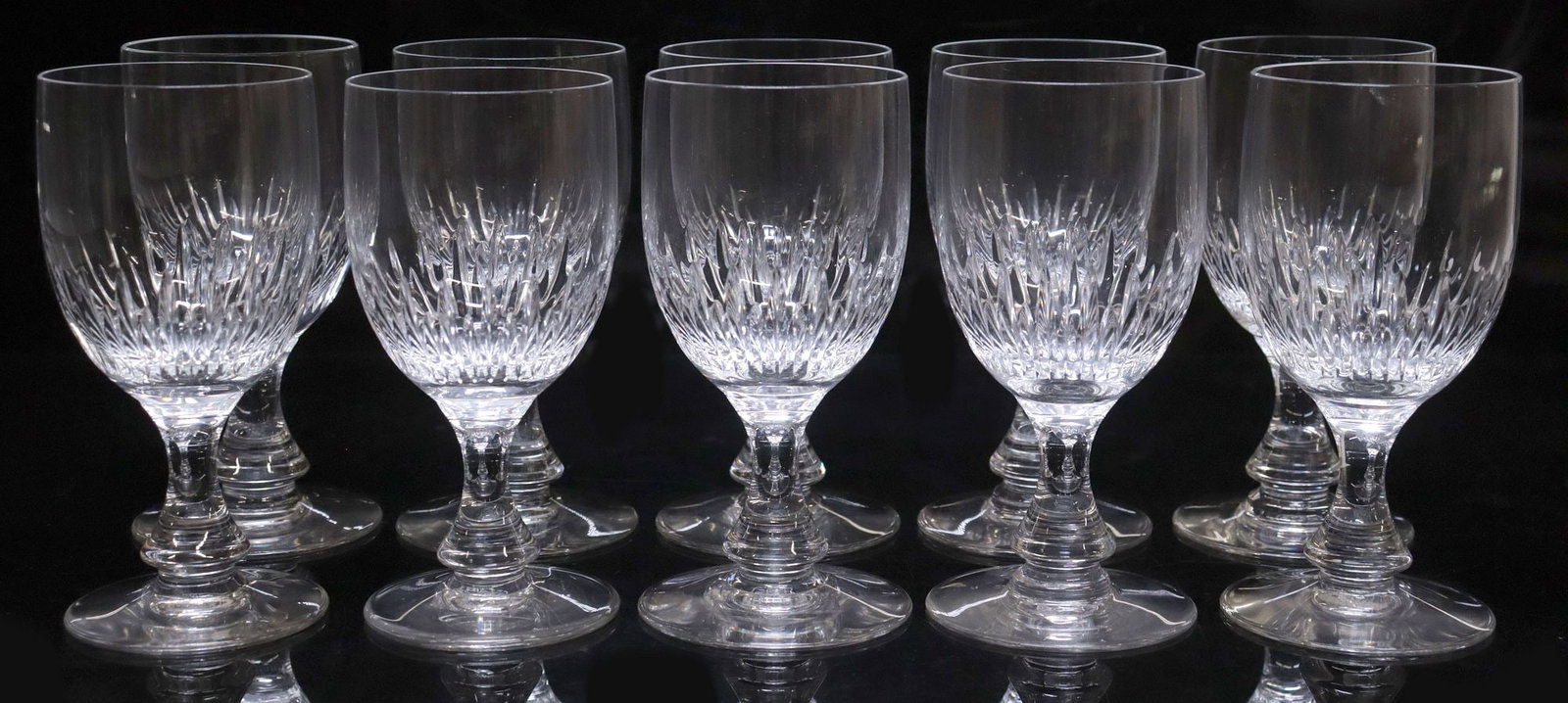 (10) BACCARAT 'PASSY' CUT CRYSTAL WATER GOBLETS (1 of 3)