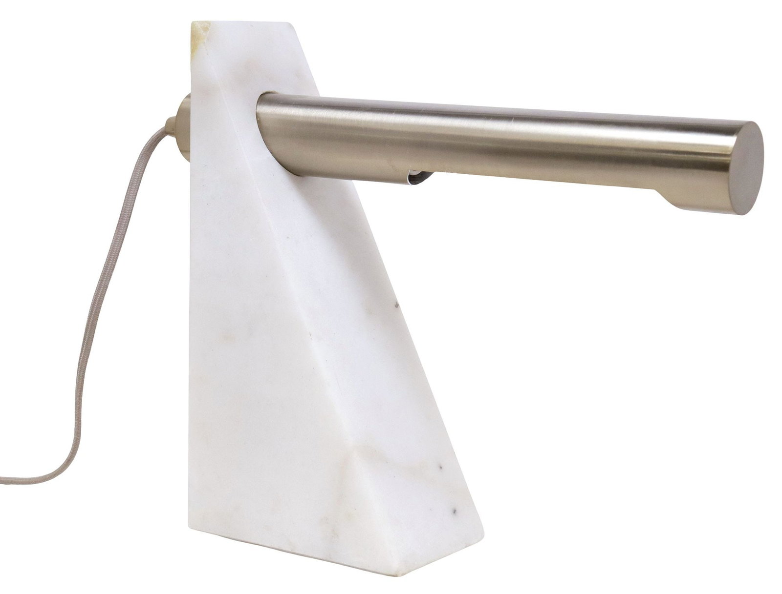 ROBERT SONNEMAN FOR GEORGE KOVACS (ATTRIB.) STEEL & MARBLE 1-LT TABLE LAMP (1 of 6)