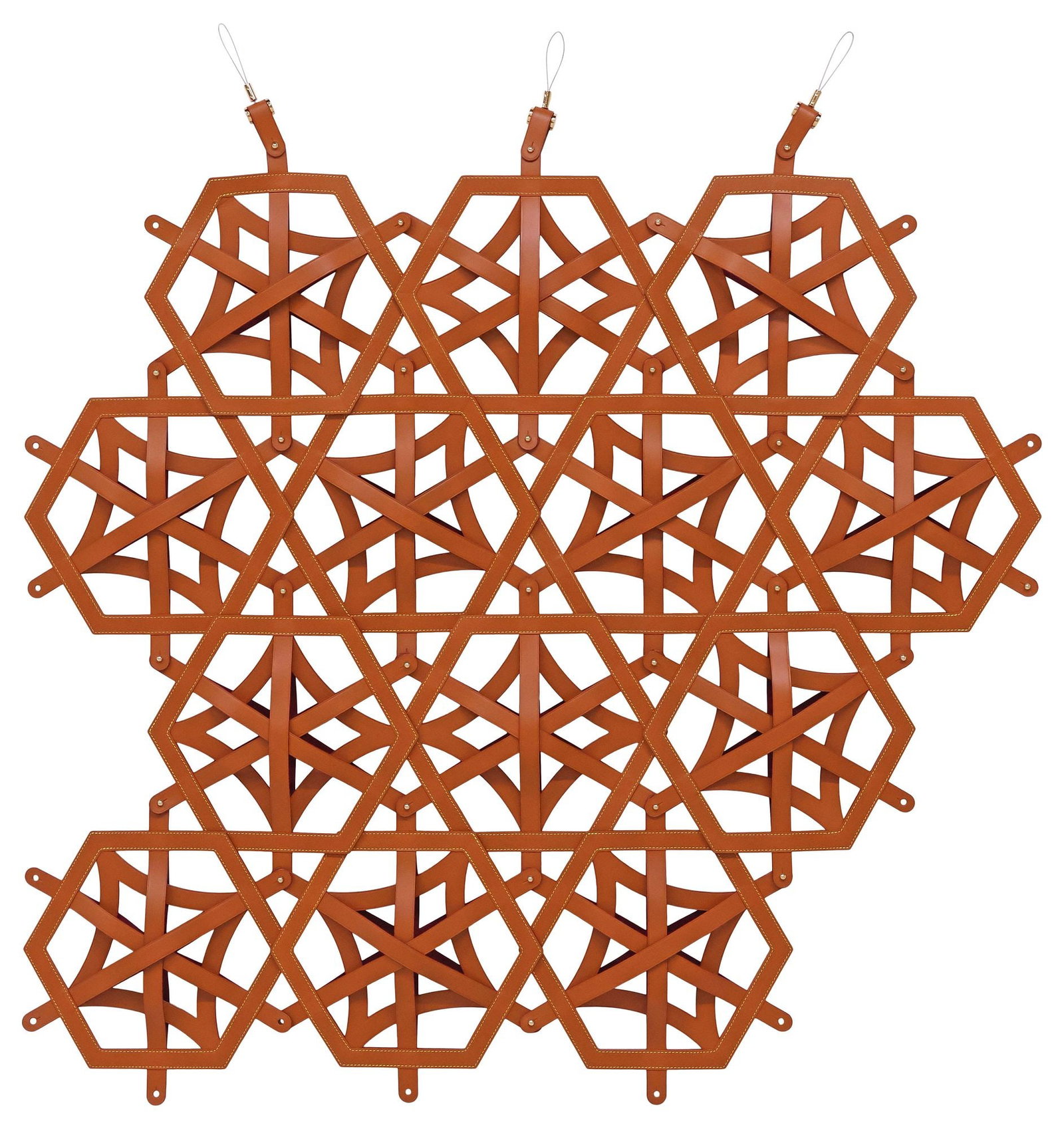 MARCEL WANDERS (B.1963) FOR LOUIS VUITTON 'DIAMOND MODULES' LEATHER WALL HANGING (1 of 7)