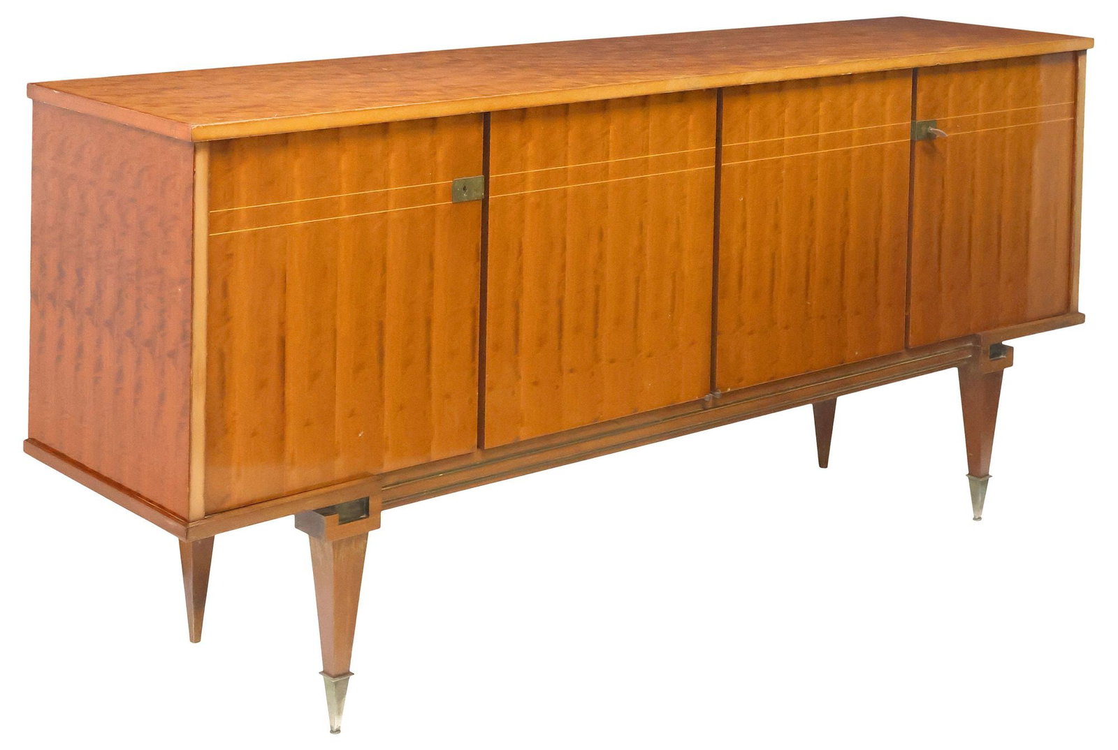 FRENCH MID-CENTURY MODERN LACQUERED & INLAID MAHOGANY SIDEBOARD (1 of 6)