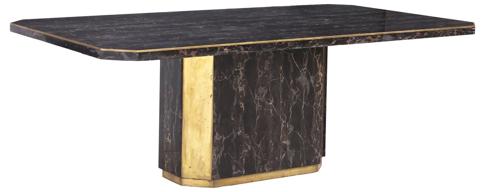 JEAN-CLAUDE MAHEY FOR PACO RABANNE (ATTRIB.) MARBLE & BRASS DINING TABLE (1 of 4)