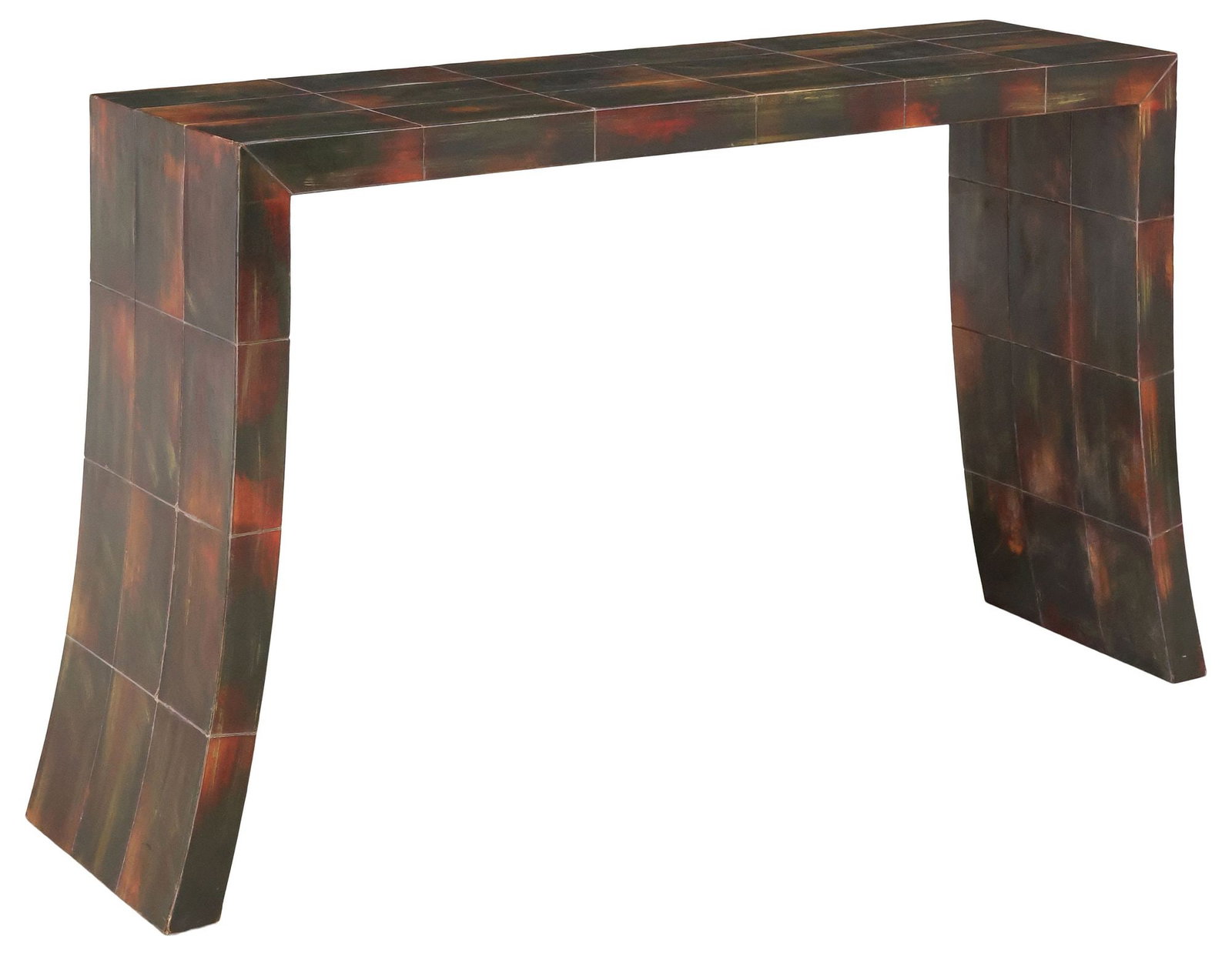 CONTEMPORARY PARCHMENT CLAD CONSOLE, IN THE MANNER OF LUCA POLATO (1 of 5)