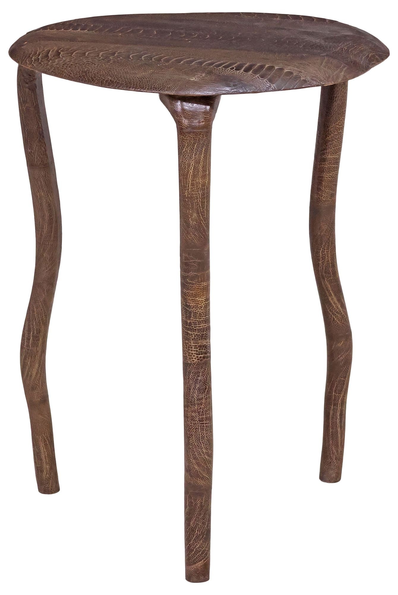 DESIGNER R&Y AUGOUSTI OSTRICH LEATHER-CLAD SIDE TABLE (1 of 4)