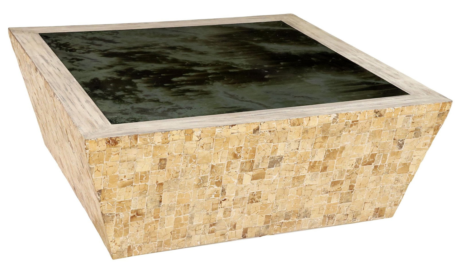 CONTEMPORARY EGLOMISE GLASS-TOP TESSELLATED COFFEE TABLE (1 of 5)