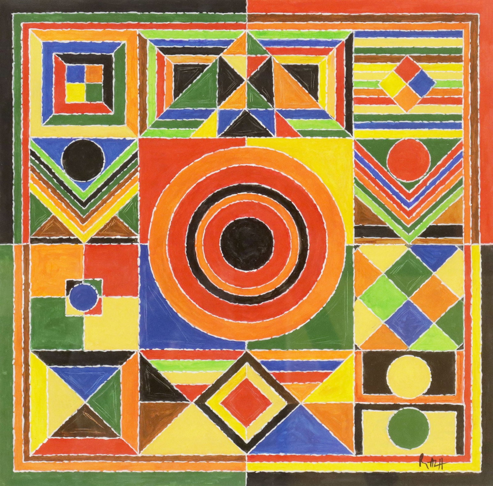 SAYED HAIDER RAZA (1922-206) ABSTRACT 'BINDU SERIES' ACRYLIC PAINTING (1 of 4)