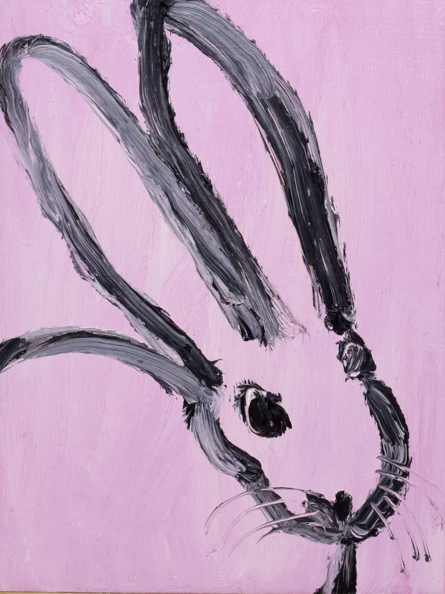 HUNT SLONEM (B.1951) RABBIT OIL PAINTING ON PANEL, 'MELISSA,' 2020 (1 of 4)