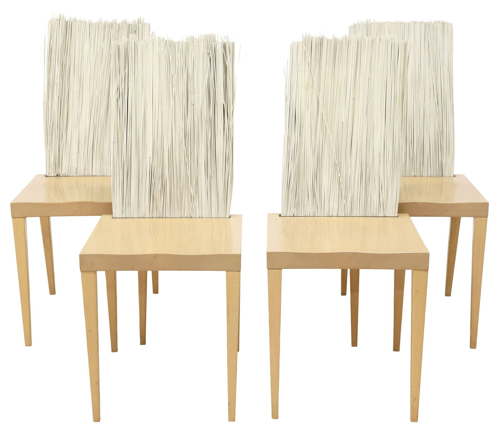 (4) FERNANDO & HUMBERTO CAMPANA PROTOTYPE 'JENETTE' CHAIRS: (lot of 4) Contemporary wood dining chairs, Fernando Campana (Brazilian, 1961-2022) and Humberto Campana (Brazilian, b.1953) for Estudio Campana, Sao Paulo, c.1999, prototypes for the "Jenette"