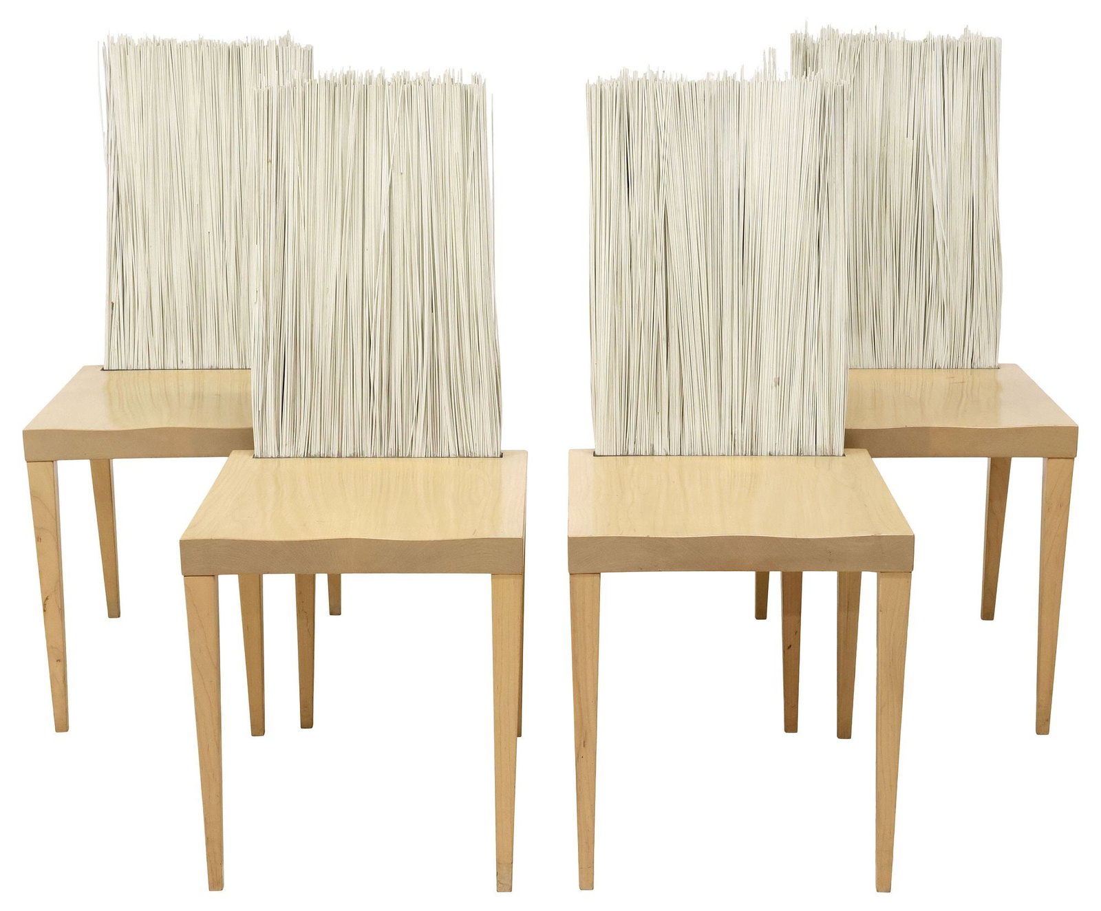 (4) FERNANDO & HUMBERTO CAMPANA PROTOTYPE 'JENETTE' CHAIRS: (lot of 4) Contemporary wood dining chairs, Fernando Campana (Brazilian, 1961-2022) and Humberto Campana (Brazilian, b.1953) for Estudio Campana, Sao Paulo, c.1999, prototypes for the "Jenette"