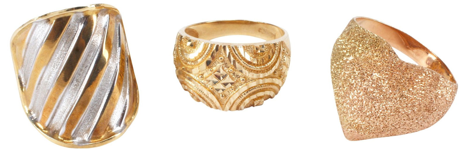 (3) ESTATE 14KT YELLOW & ROSE GOLD COCKTAIL RINGS, 15.1 GRAMS (1 of 8)