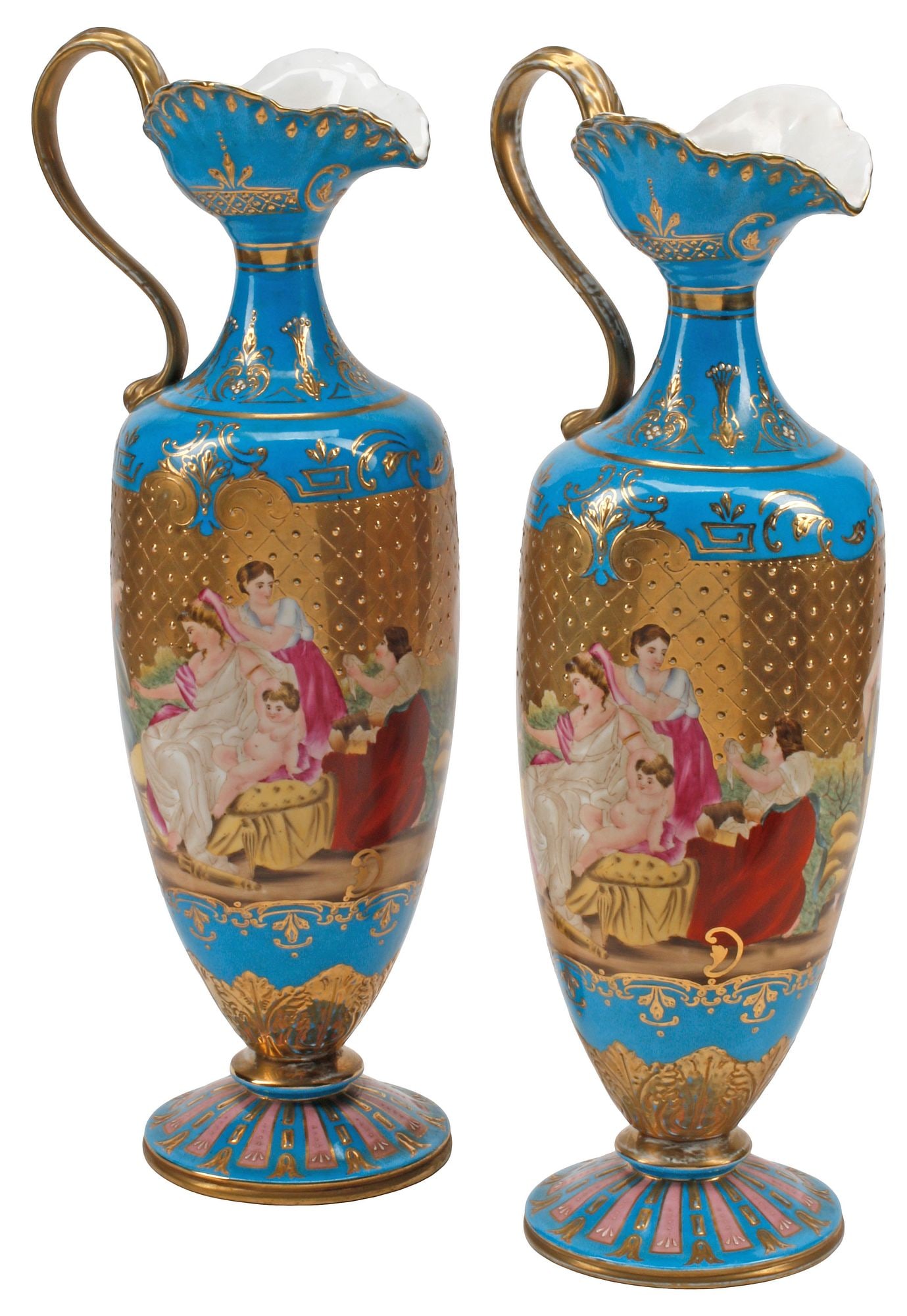 (2) ROYAL VIENNA STYLE PARCEL-GILT PORCELAIN EWERS (1 of 7)