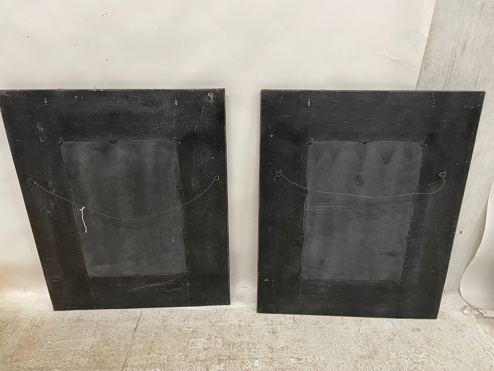 (2) PORTUGUESE STYLE EMBOSSED LEATHER RECTANGULAR MIRRORS, 42"H - 7