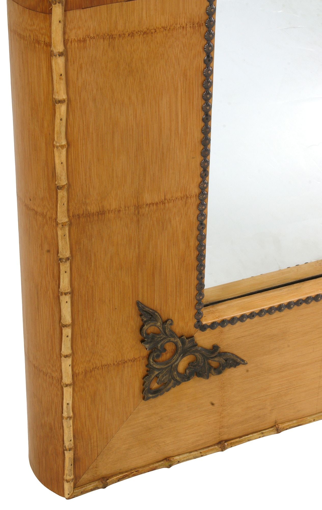 (2) LARGE BAMBOO-FRAMED RECTANGULAR WALL MIRRORS, 44"H - 5