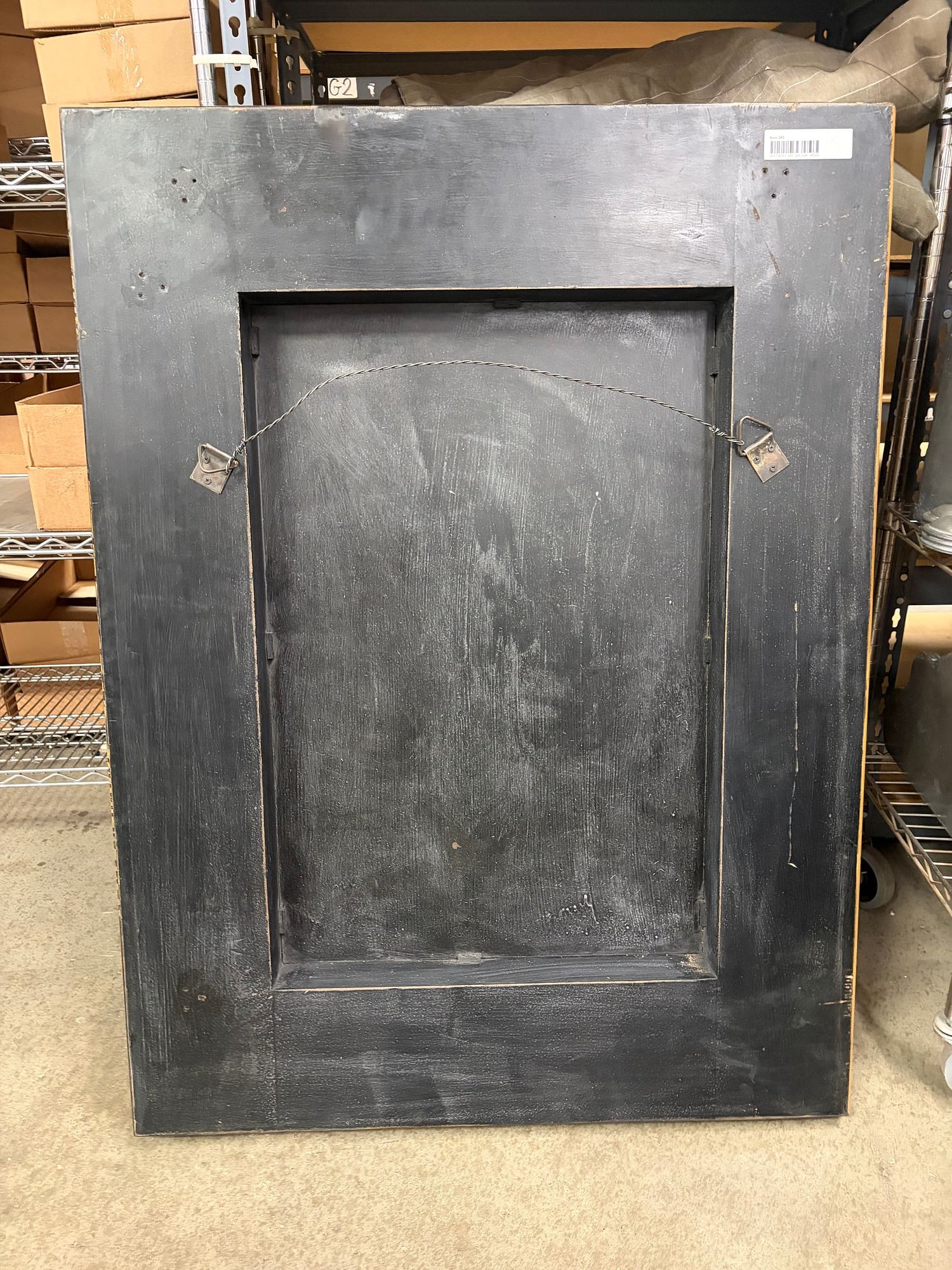 (2) LARGE BAMBOO-FRAMED RECTANGULAR WALL MIRRORS, 44"H - 6