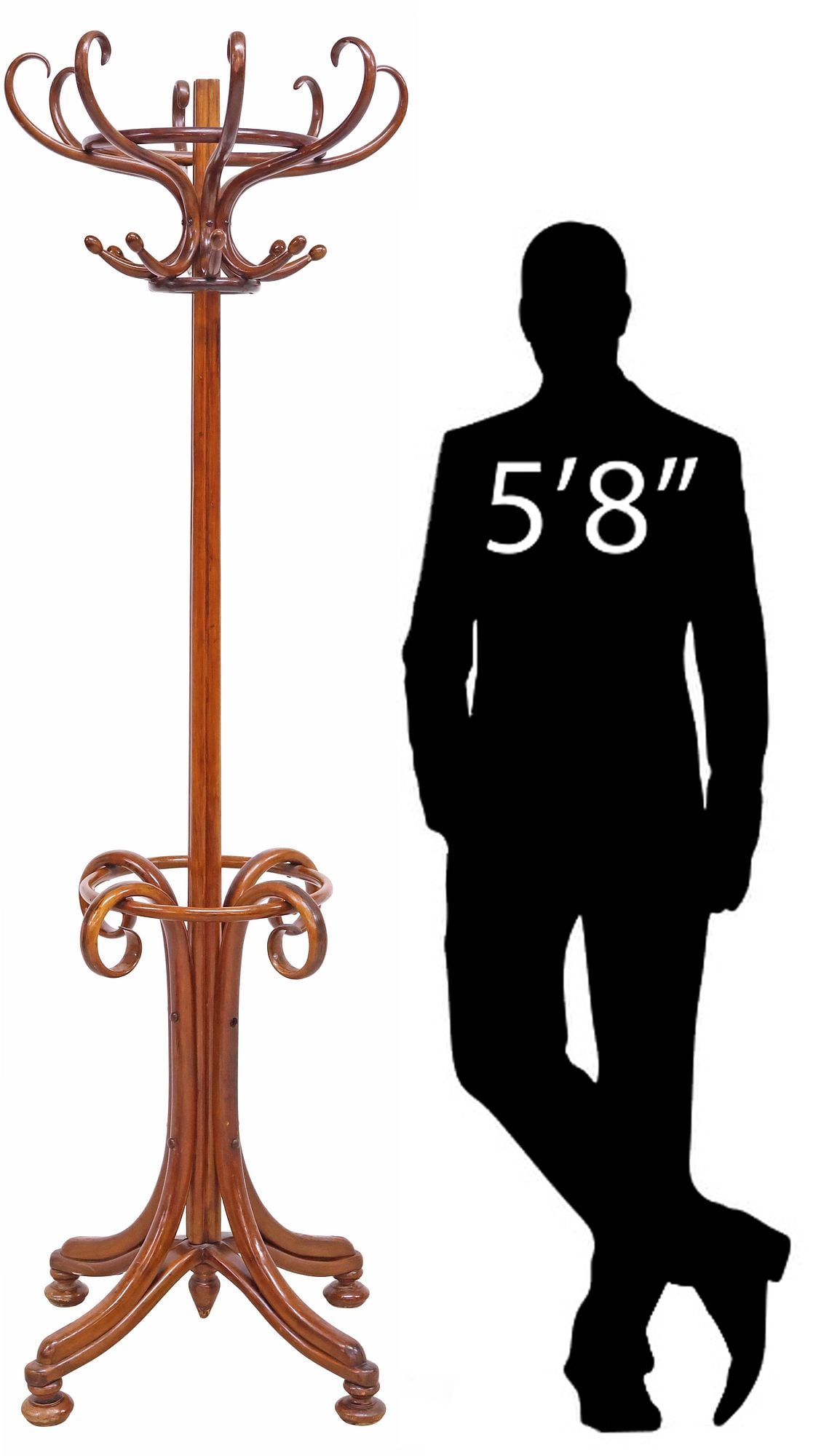 AUSTRIAN THONET (ATTRIB.) BENTWOOD STANDING COAT / HAT RACK (1 of 5)