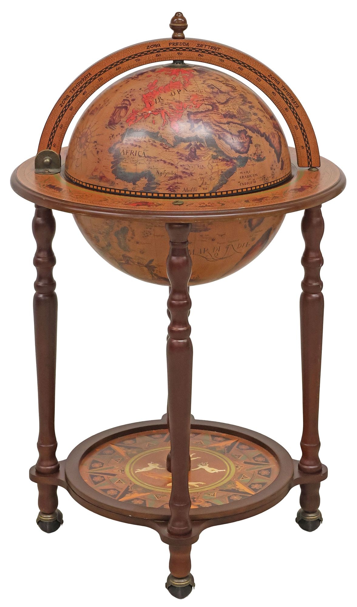TERRESTRIAL GLOBE-FORM BAR CART WITH ZODIAC MOTIFS (1 of 7)