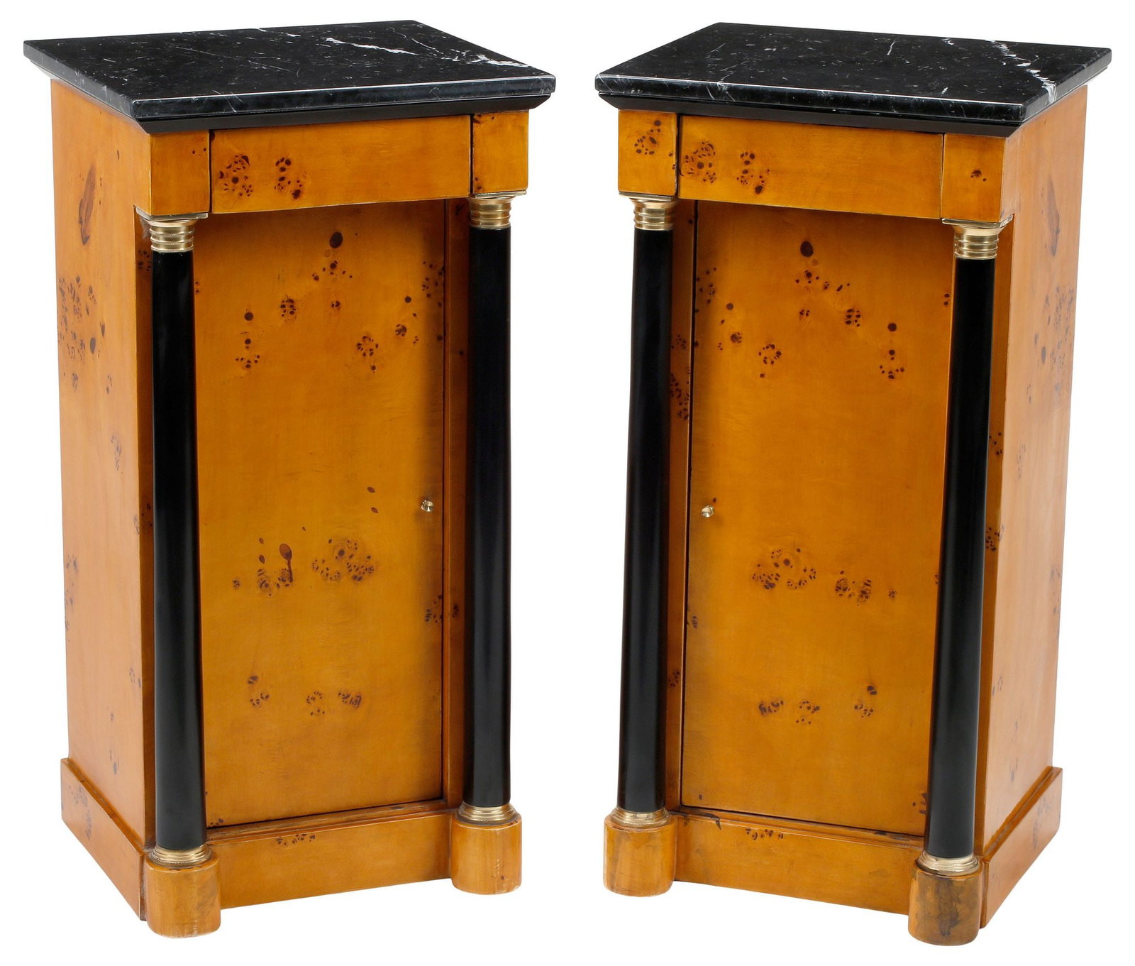 (2) BIEDERMEIER STYLE MARBLE-TOP BEDSIDE CABINETS (1 of 6)