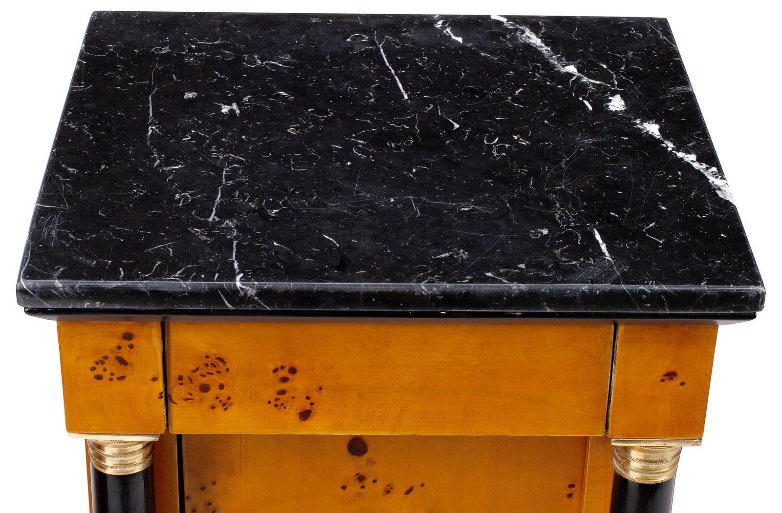 (2) BIEDERMEIER STYLE MARBLE-TOP BEDSIDE CABINETS - 2
