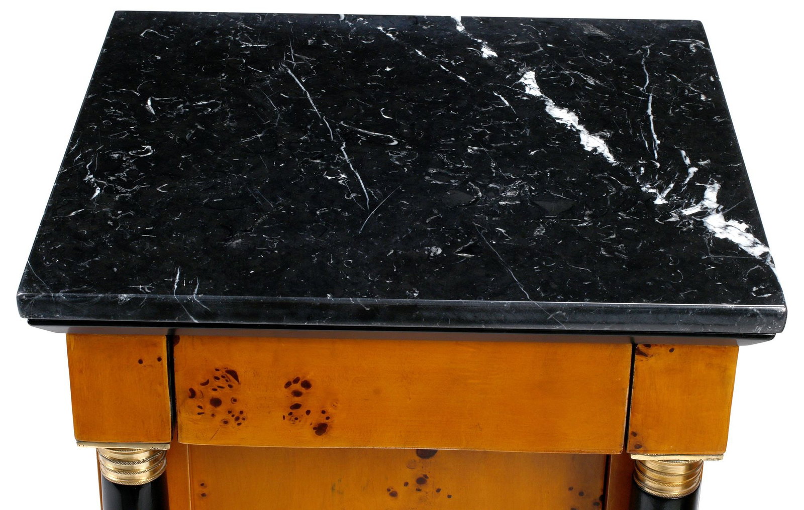 (2) BIEDERMEIER STYLE MARBLE-TOP BEDSIDE CABINETS - 3
