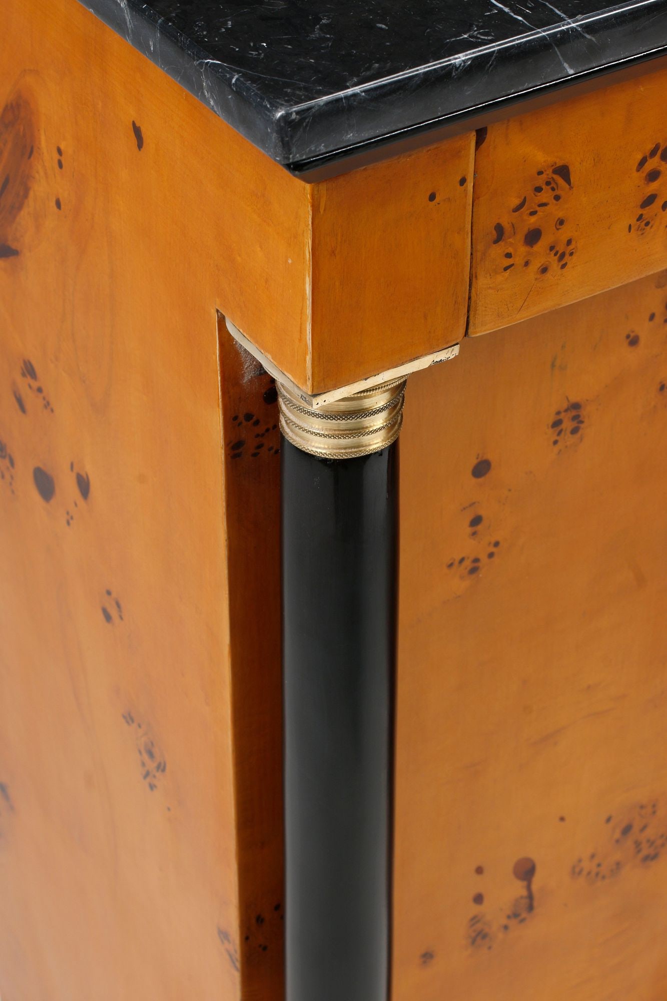(2) BIEDERMEIER STYLE MARBLE-TOP BEDSIDE CABINETS - 4