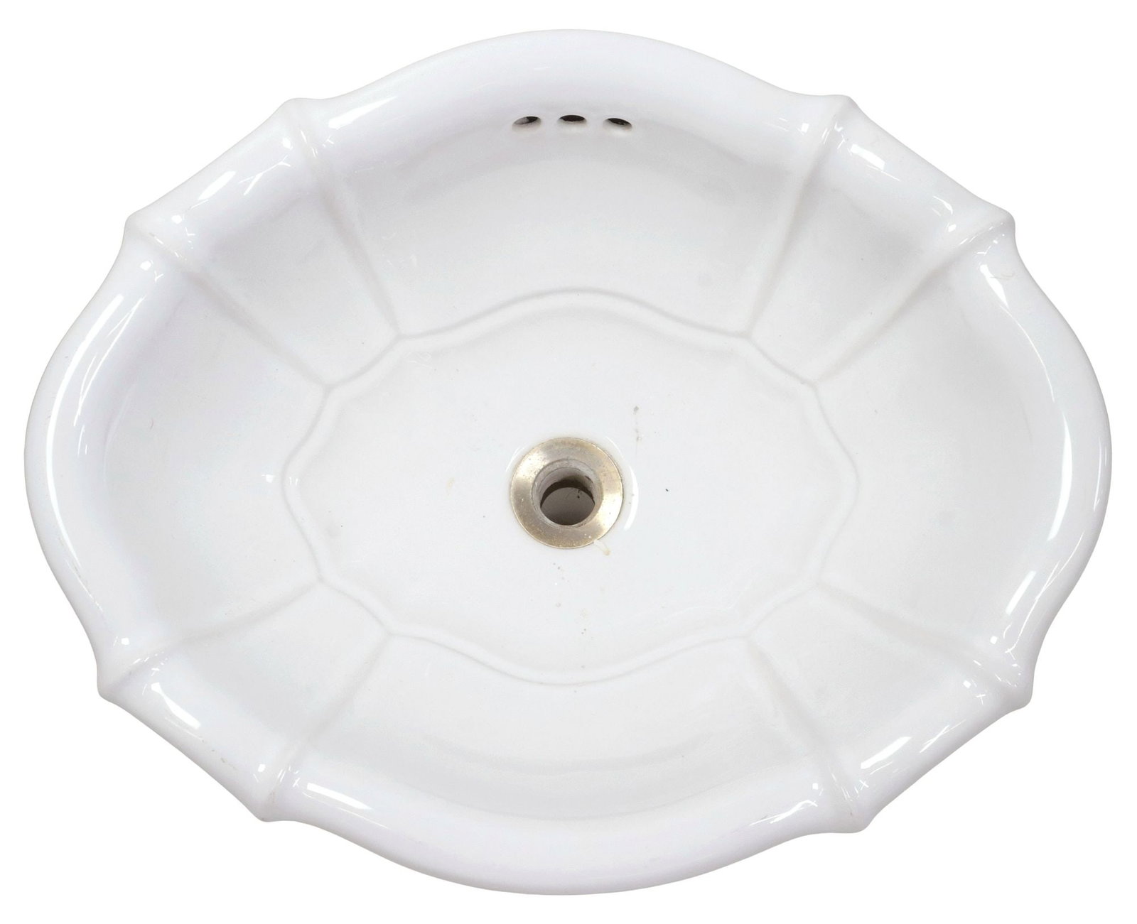 DESIGNER SHERLE WAGNER WHITE CERAMIC SCALLOPED BATHROOM SINK (1 of 6)