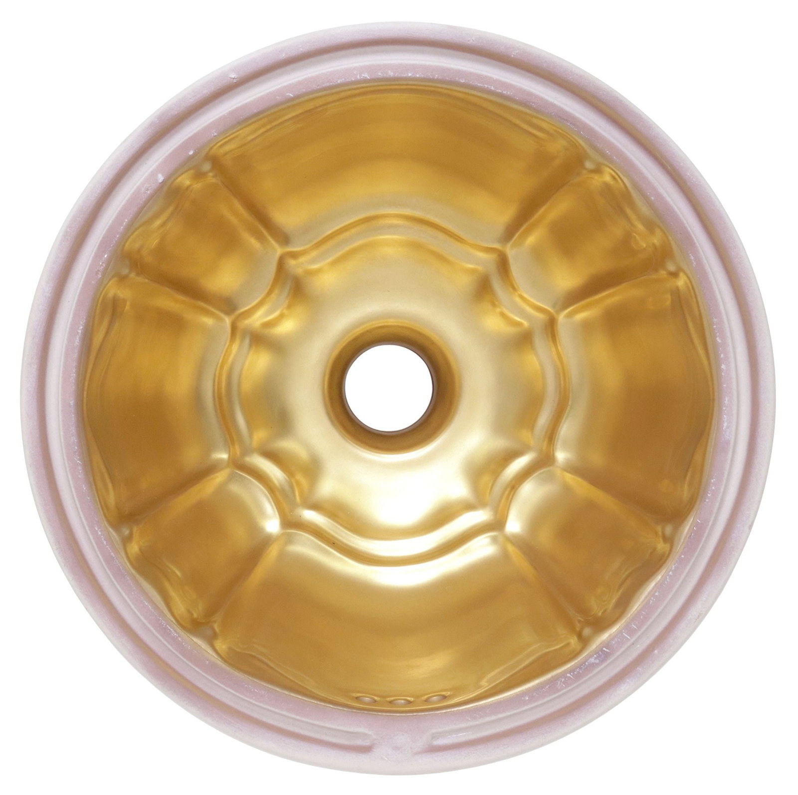 DESIGNER SHERLE WAGNER GOLD SCALLOPED CERAMIC BATHROOM SINK (1 of 5)