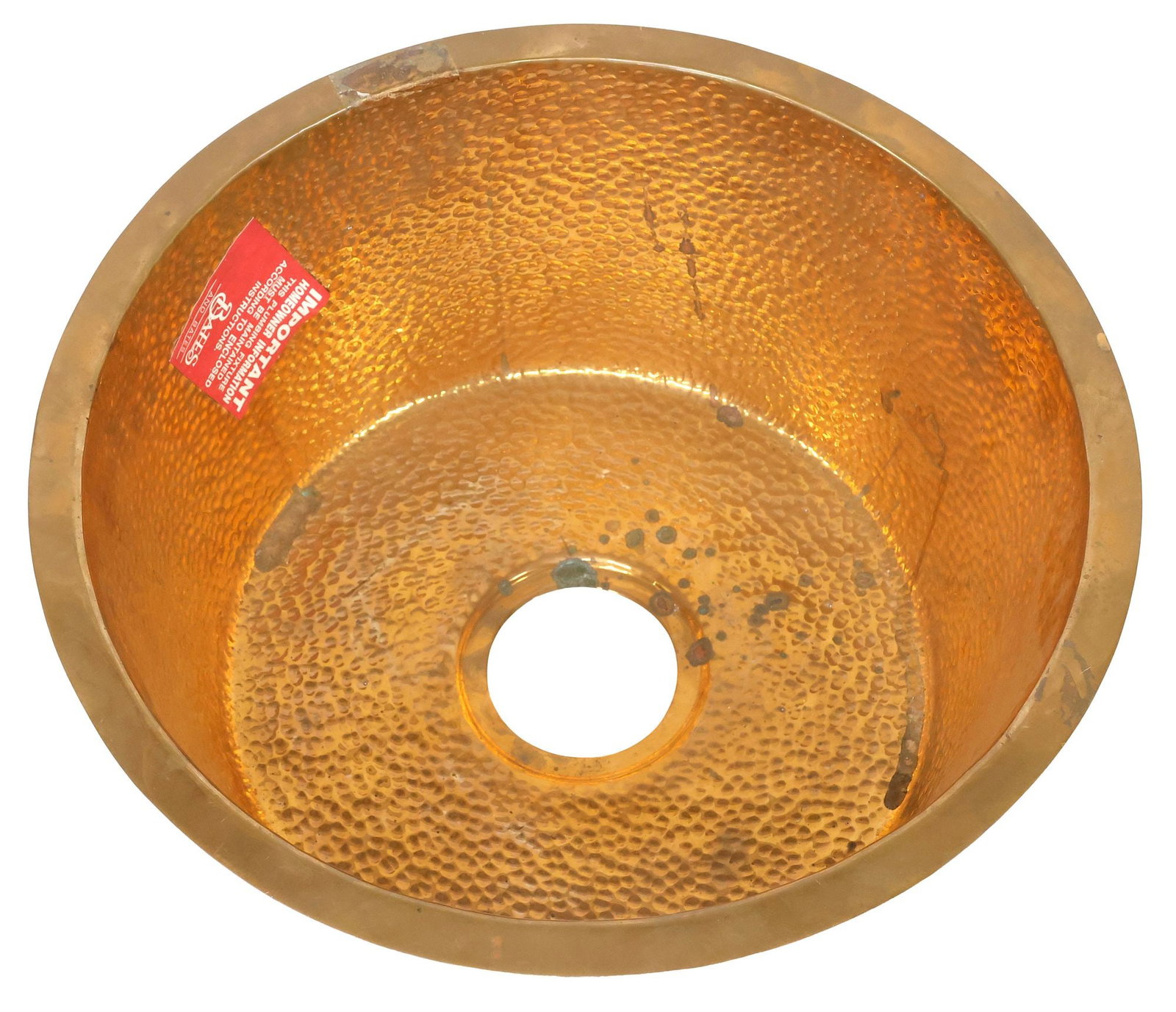 BATES & BATES HAMMERED COPPER UNDERMOUNT SINK BASIN, MEXICO (1 of 6)
